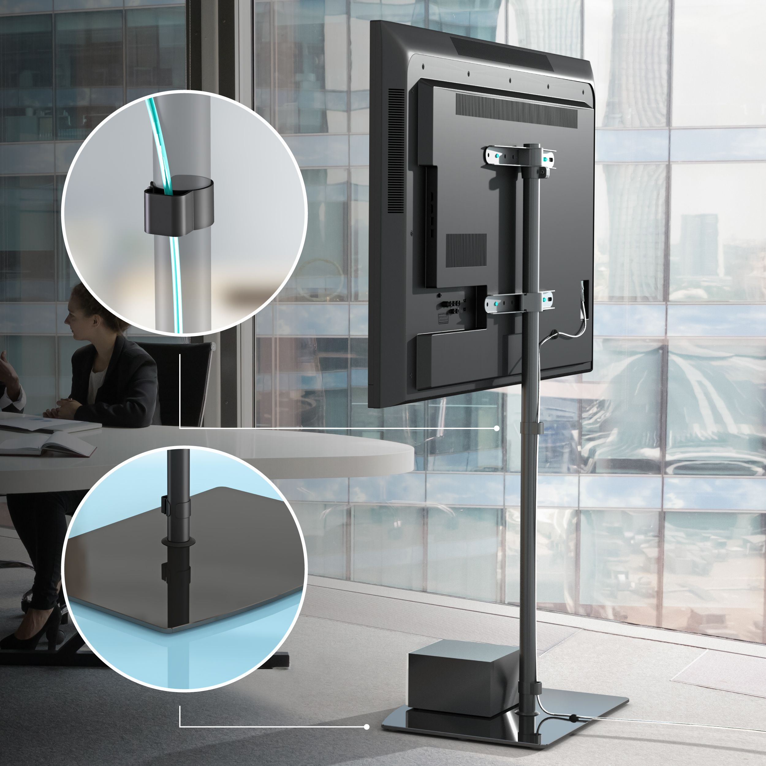 ONKRON Mobiele TV Standaard op Wielen voor 32-65 Inch