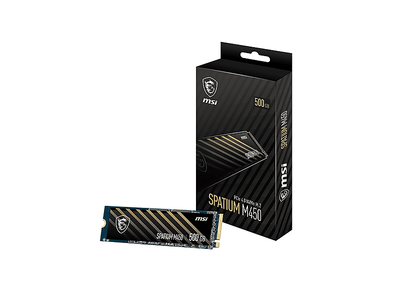 MSI Spatium SPATIUM M450 PCIe 4.0 NVMe M.2 500GB V1, 500 GB, SSD, 0 Zoll, intern