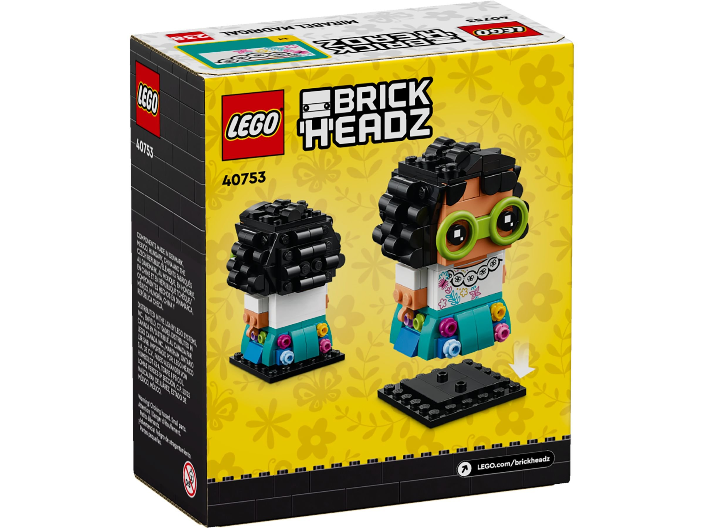 Schachtel mit dem Lego BrickHeadz Mirabel Madrigal Set. Sie zeigt die Figur mit schwarzen Haaren, Brille und bunter Kleidung.