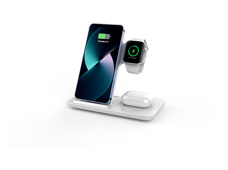ENGELMANN 3-in-1 Induktive Ladestation APPLE, Weiß
