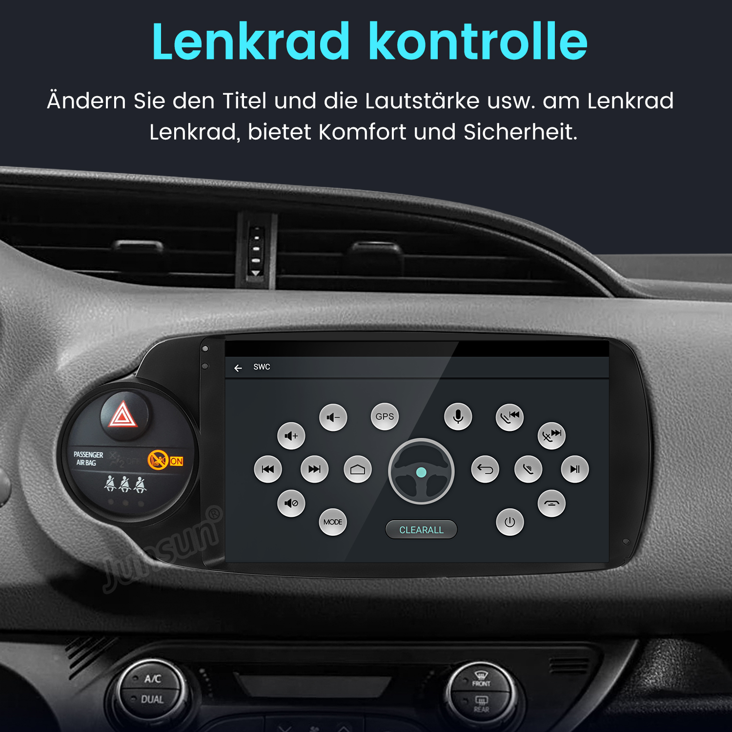 Roinvou Estéreo Android CarPlay 2 64G para Toyota Yaris Vios 2007-2012