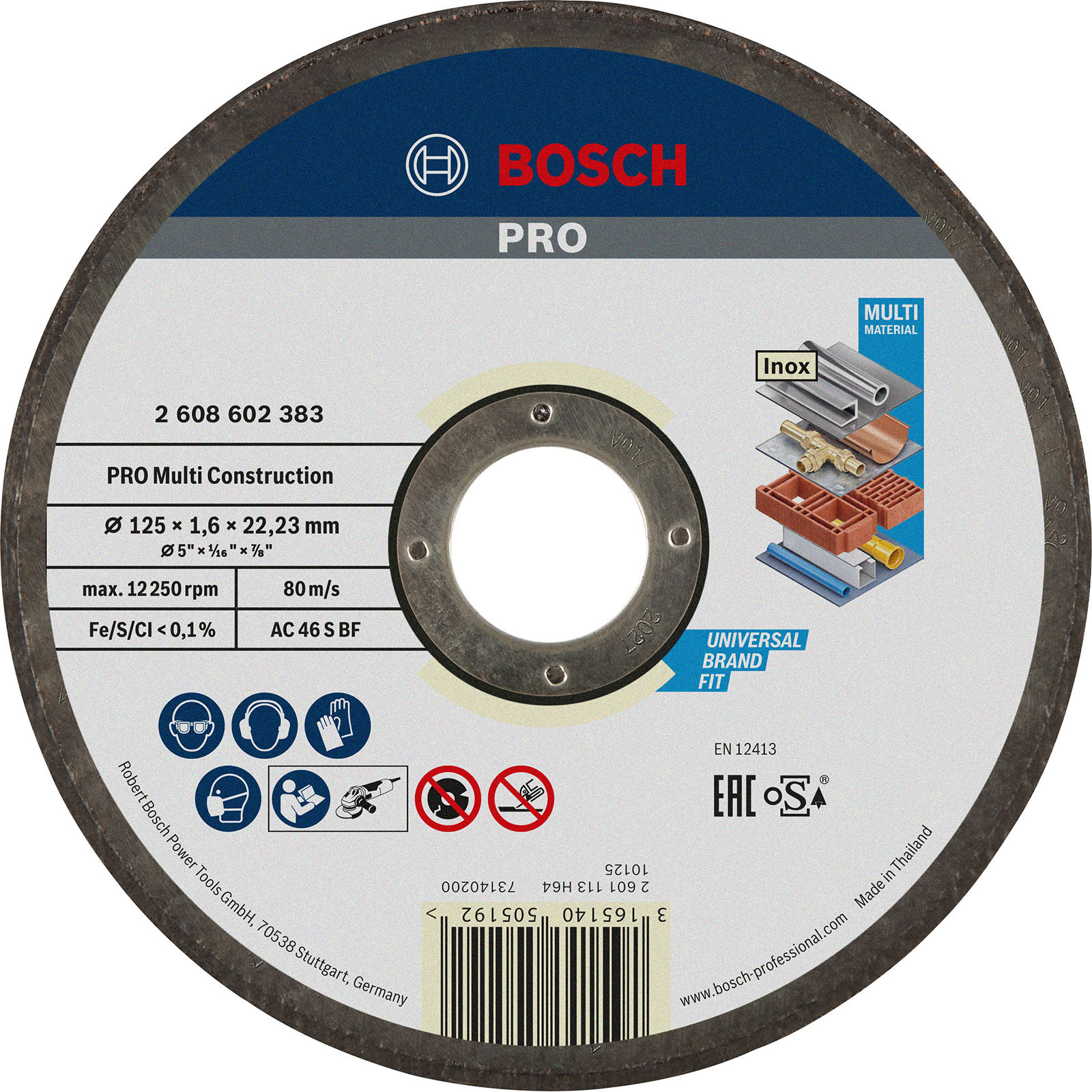 BOSCH 125x1,6 MM Çoklu Malzemelerde Kullanım İçin Düz Kesici Disk