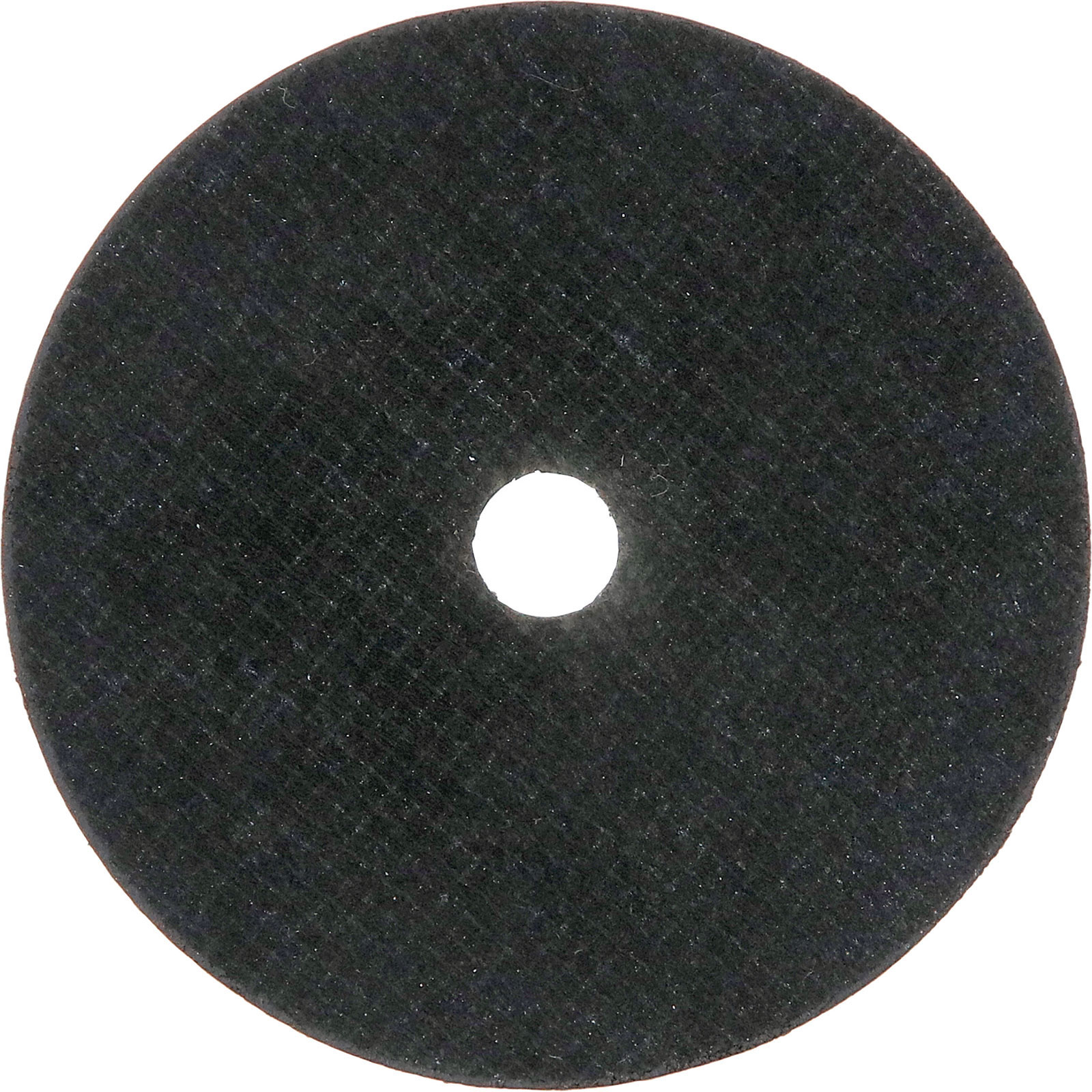A circular, dark gray grinding disc with a white center hole. The disc has a textured surface.