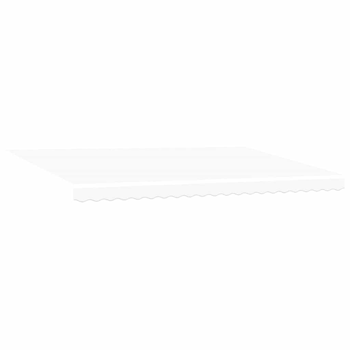 Weißes Sonnensegel mit gewelltem Rand. Es liegt horizontal vor weißem Hintergrund und erscheint als einzelnes Element.
