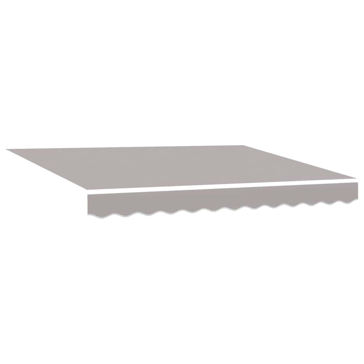 Un tendalino grigio chiaro è raffigurato, con un bordo smerlato. È ambientato su uno sfondo bianco. Il tendalino è leggermente inclinato dall'alto a sinistra.