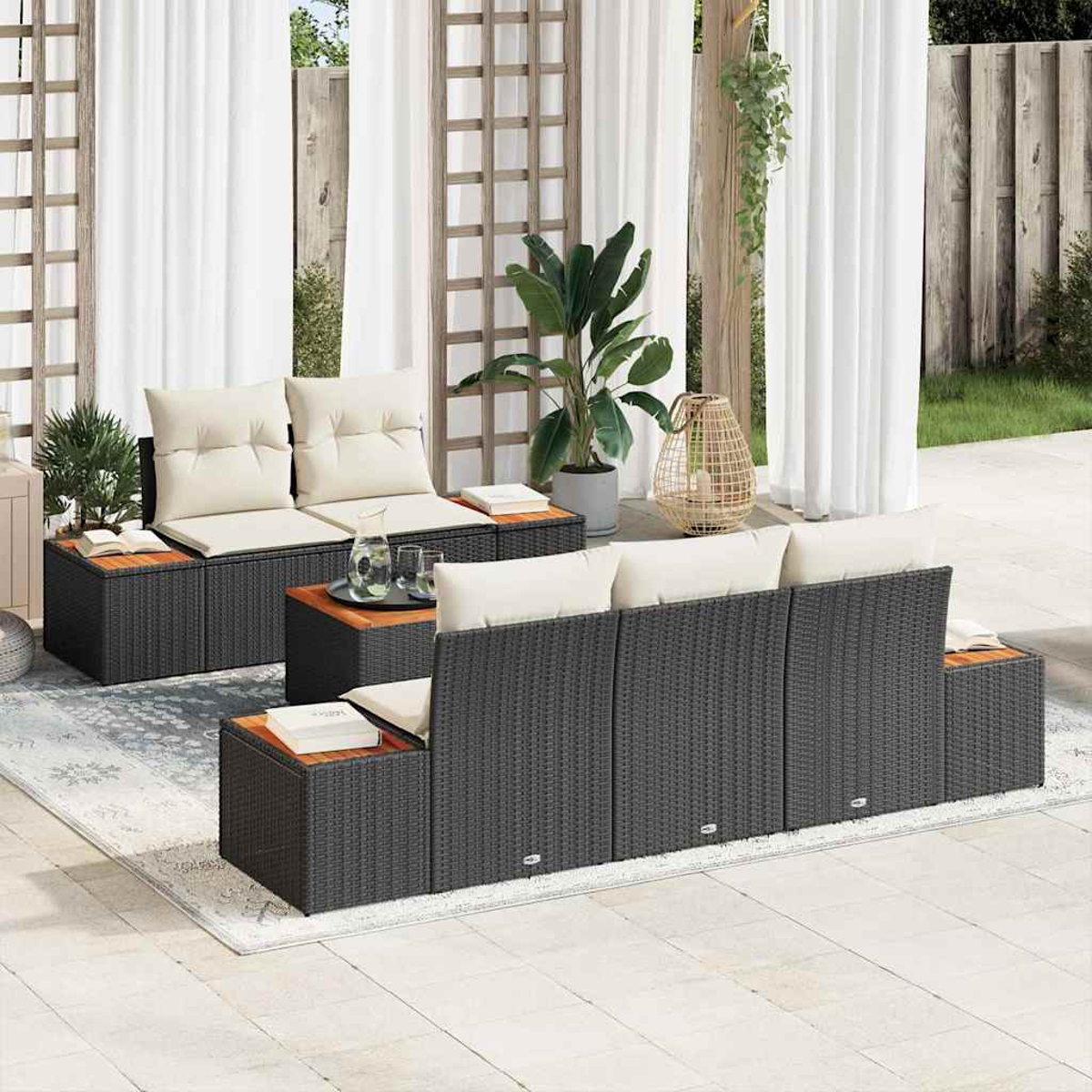 VIDAXL 3348023 Gartensofa, Schwarz | MediaMarkt