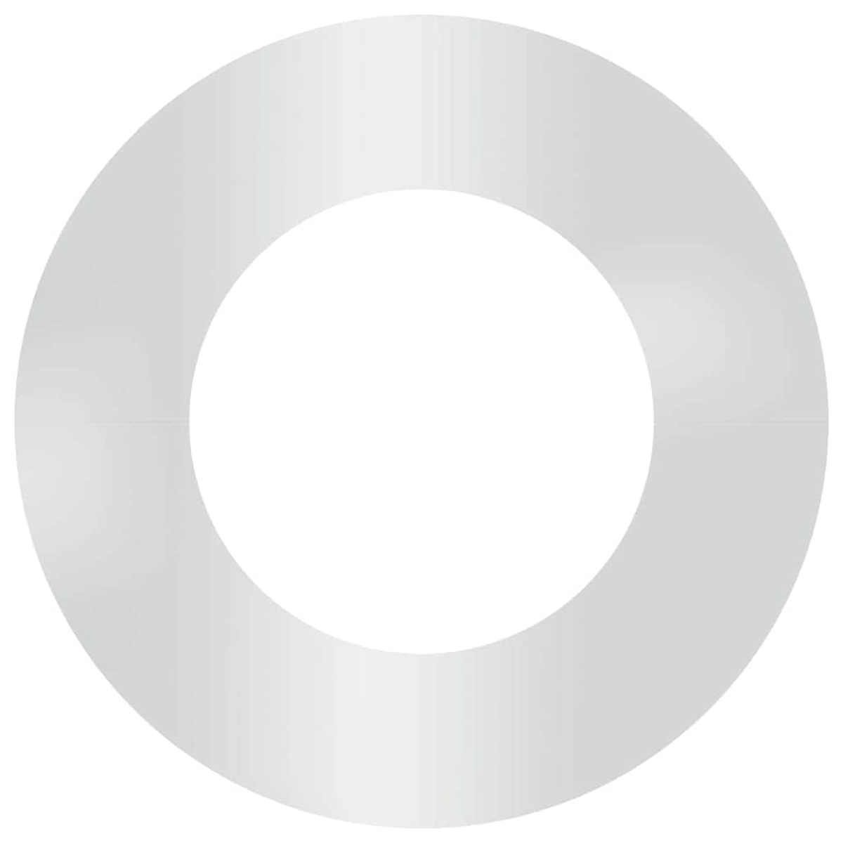 Un anello bianco con un centro bianco. L'anello ha una sfumatura da grigio chiaro a bianco.