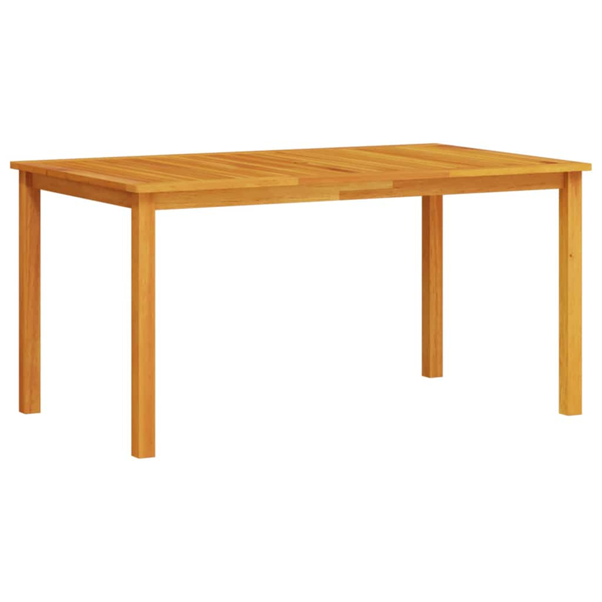 Ein rechteckiger Holztisch mit vier Beinen. Der Tisch ist hellbraun und vor einem weißen Hintergrund platziert.