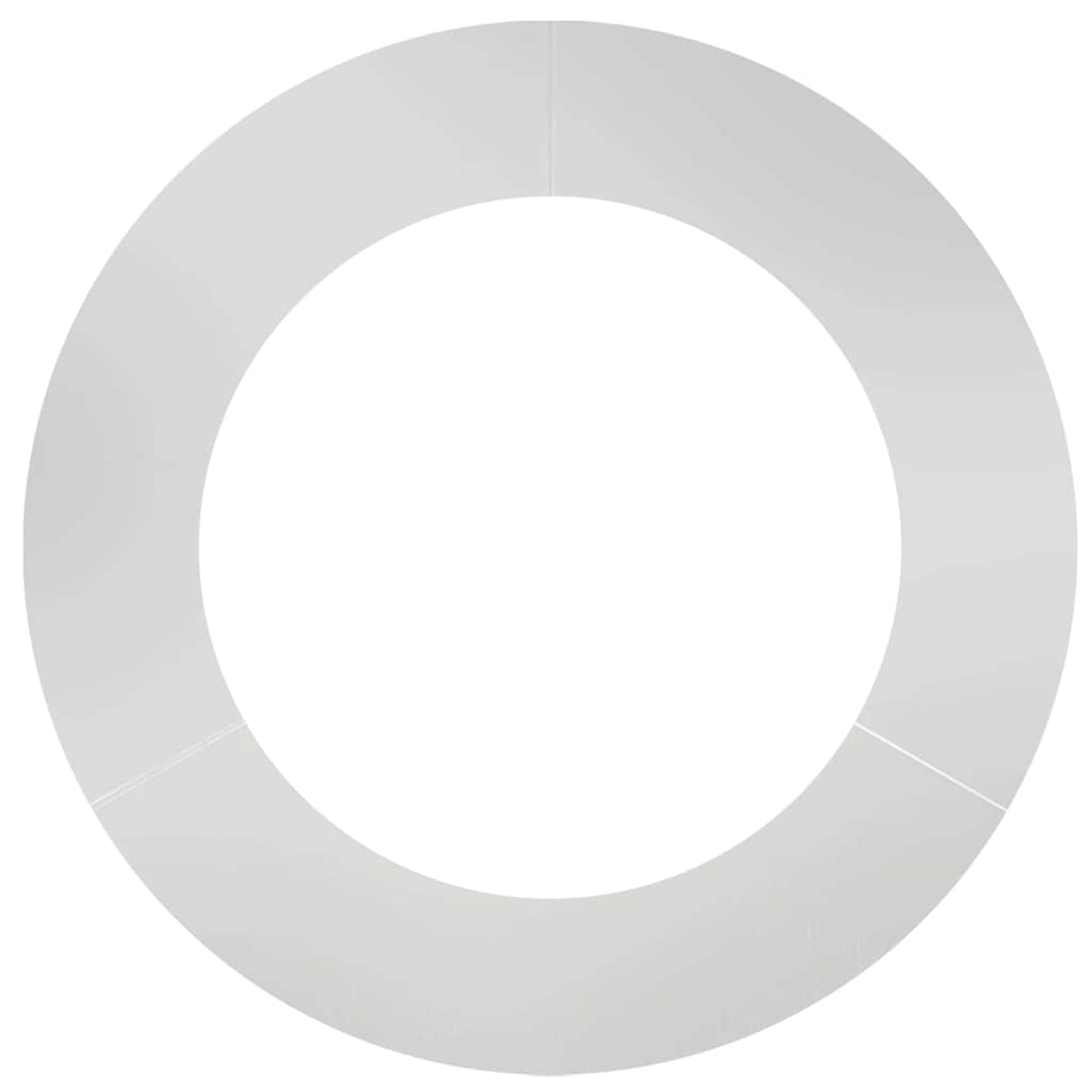 Ein hellgrauer, segmentierter Ring auf weißem Hintergrund. Der Ring ist durch dünne Linien in drei Teile geteilt.