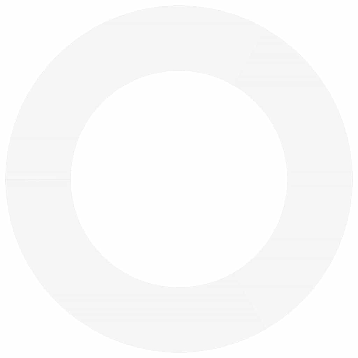 Ein weißer Kreis mit einem helleren weißen Ring um die Mitte, wodurch ein Halo-Effekt entsteht. Der Hintergrund ist weiß.