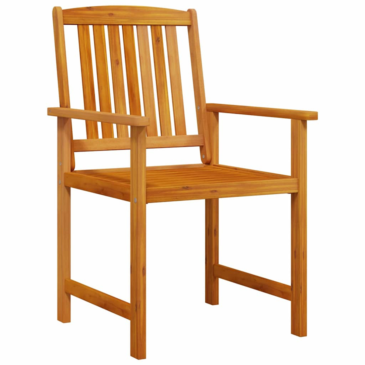 Holzstuhl mit Armlehnen, Rückenlehne und Sitzfläche. Er ist aus hellbraunem Holz gefertigt und hat ein schlichtes Design. Der Hintergrund ist weiß.