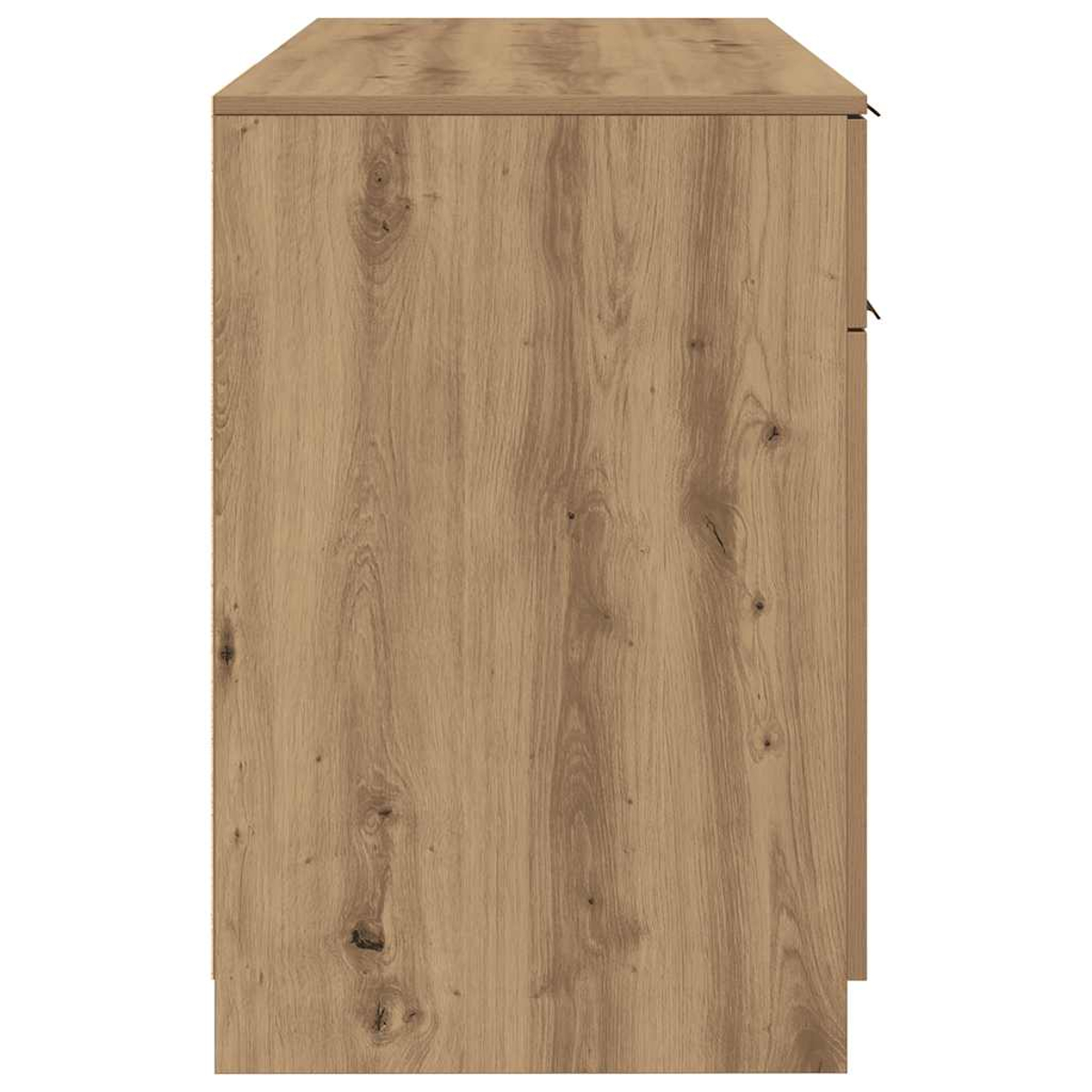 Ein Holzschrank mit hellbrauner Holzmaserung. Der Schrank hat eine rechteckige Form und ein schlichtes Design.