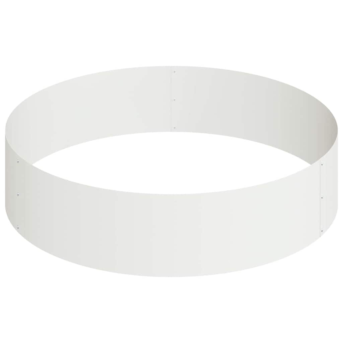 Una struttura bianca e circolare. Sembra essere composta da diversi pannelli collegati. Lo sfondo è bianco.