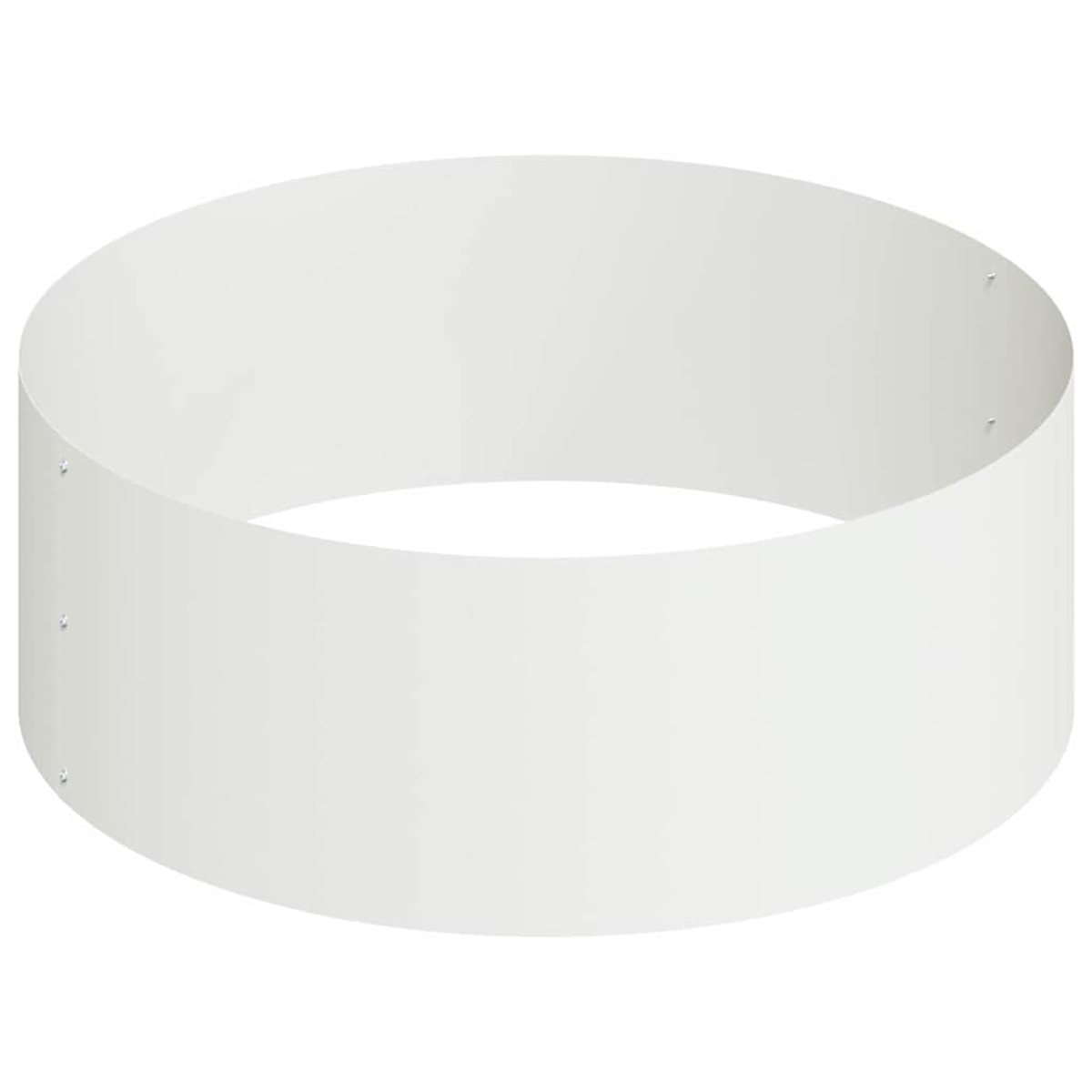 Una struttura cilindrica bianca su sfondo bianco. È un anello completo e aperto, forse un elemento decorativo.