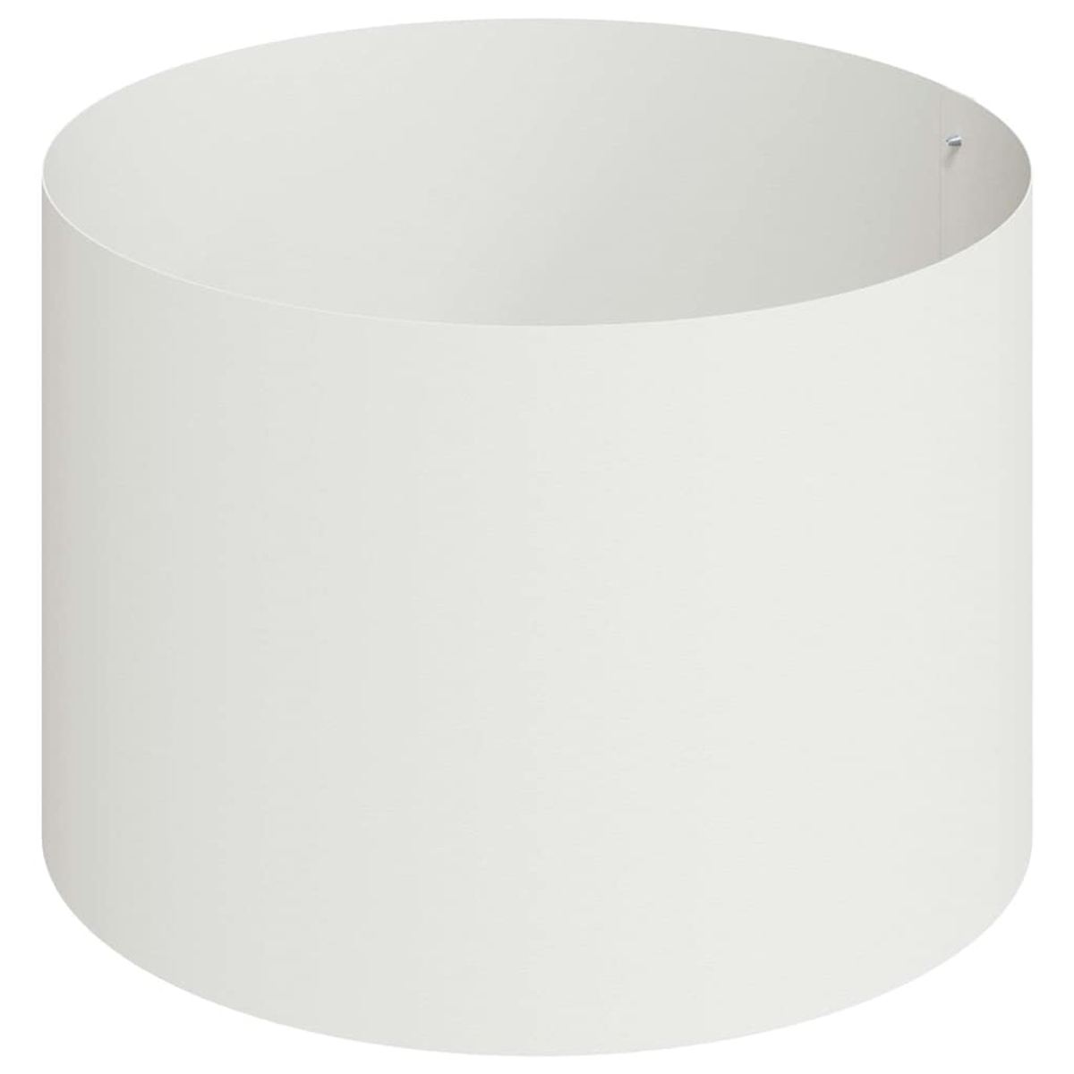 Un oggetto cilindrico bianco con la parte superiore curva. Sembra un contenitore o un elemento decorativo.