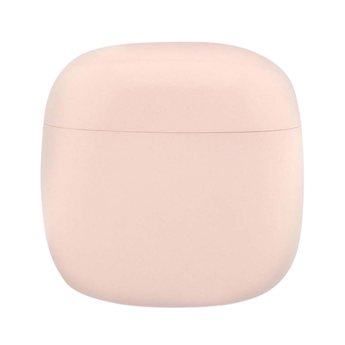Un contenitore quadrato arrotondato rosa chiaro. La parte superiore è leggermente separata da una sottile linea, che suggerisce un coperchio.
