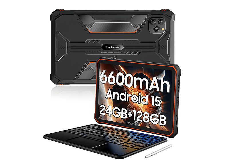 BLACKVIEW Active 5 Mit Tastatur (QWERTY), Tablet, 128 GB, 8,68 Zoll, Orange