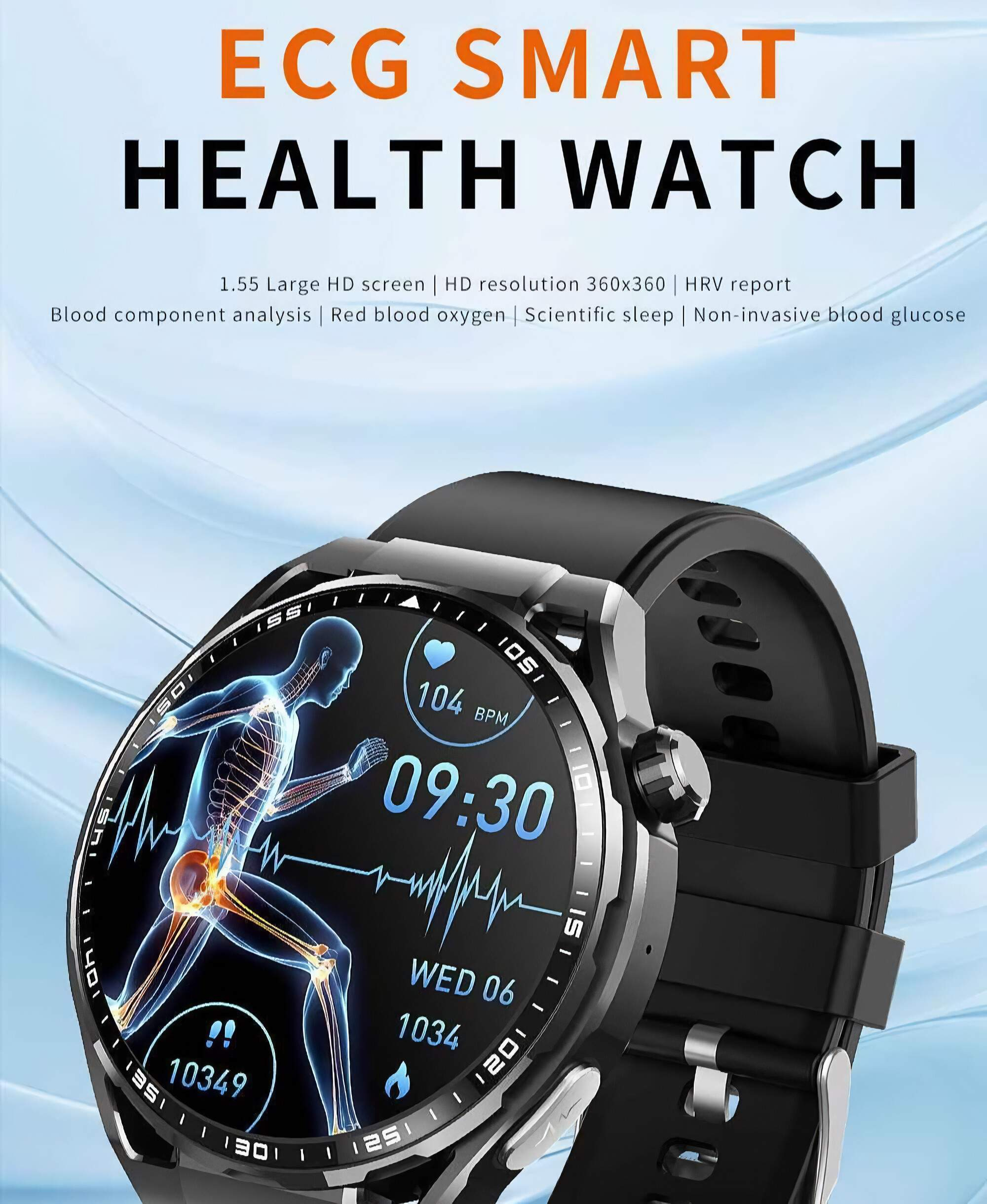 Ohne Stechen Armbanduhr Blutzucker Messen DEBUY EKG Blutzucker