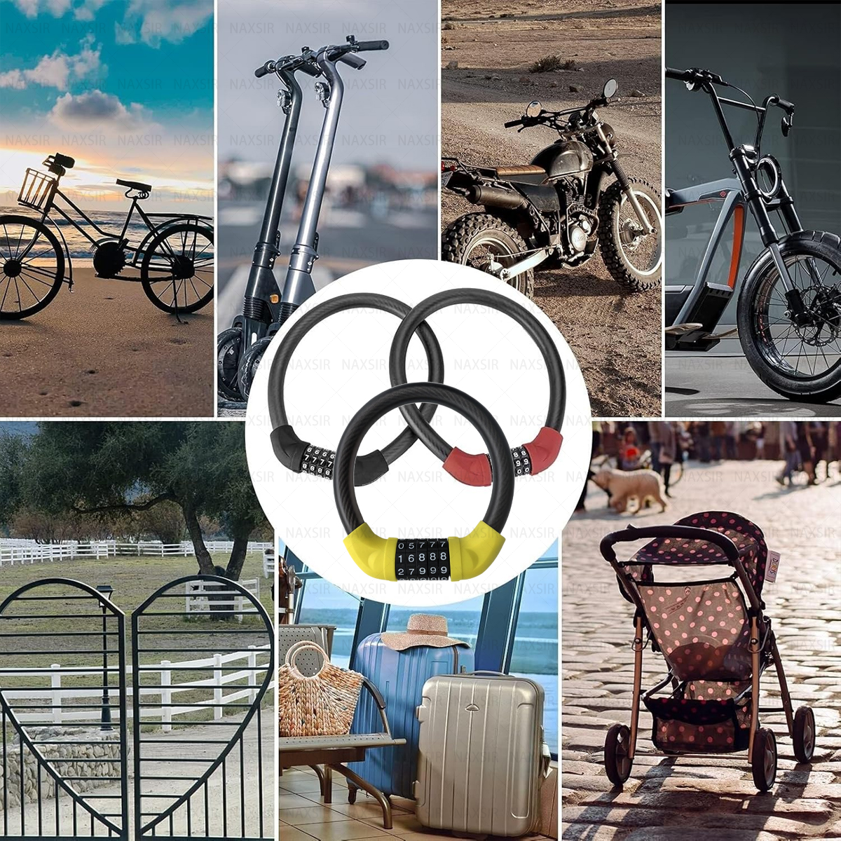 EYUSALL M-5 Kleines Schloss 60 cm Fahrradschloss 5-stelliges, flexibles  Zahlenschloss, Stahlkabel, Diebstahlschutz fr Fahrrad, Motorrad & Roller,  Rot) | MediaMarkt