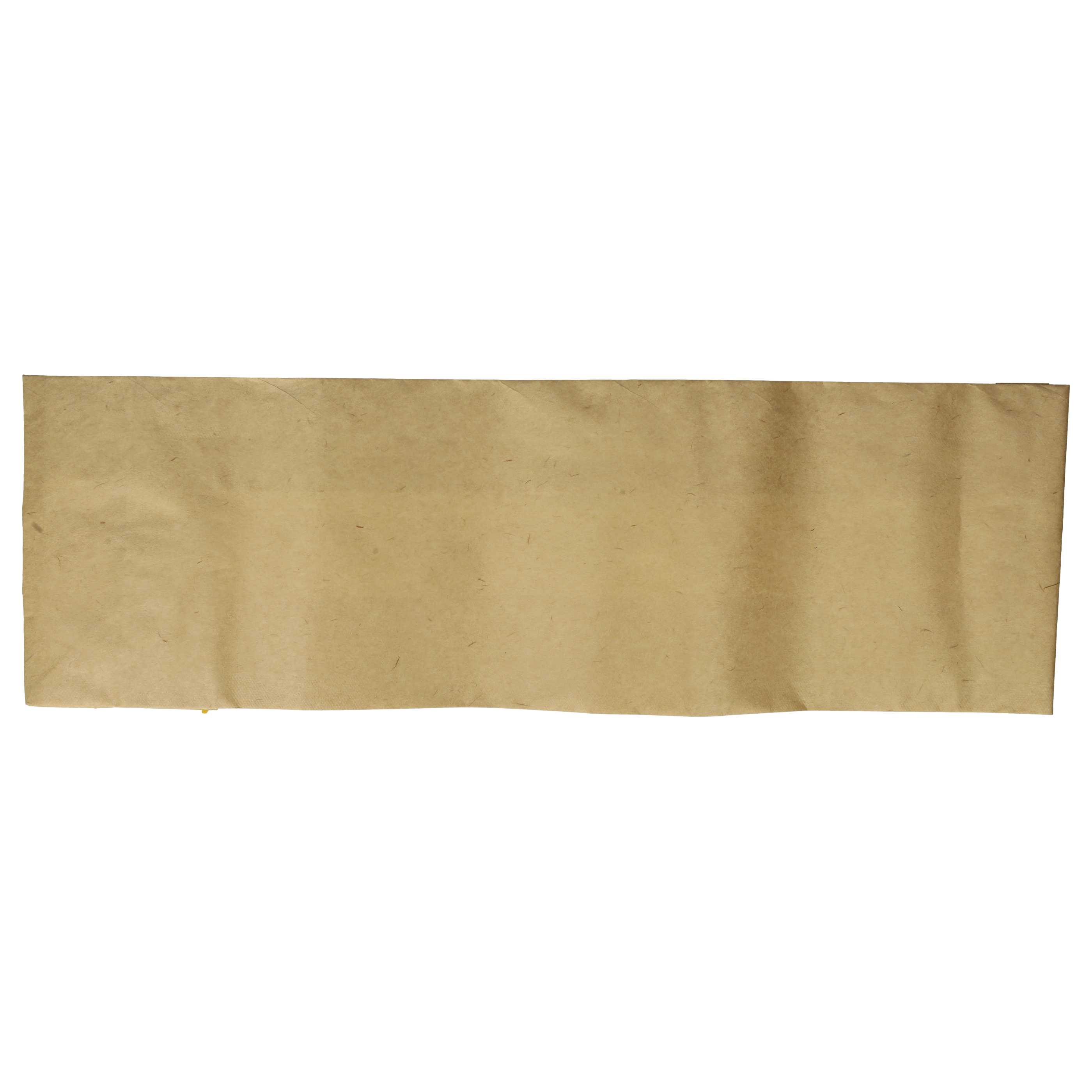 Ein rechteckiges, beiges Papierblatt vor weißem Hintergrund. Das Papier hat eine strukturierte Oberfläche und sichtbare Fasern.