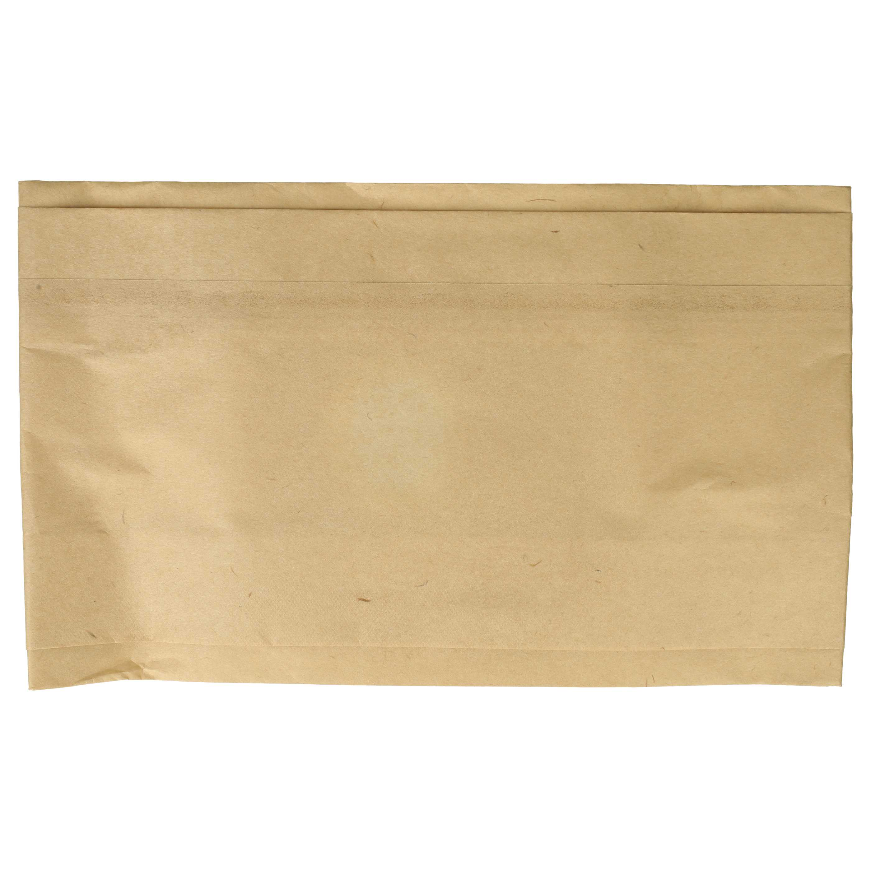 Ein rechteckiger, beigefarbener Papierumschlag. Das Papier hat eine leicht strukturierte Oberfläche. Der Hintergrund ist weiß.