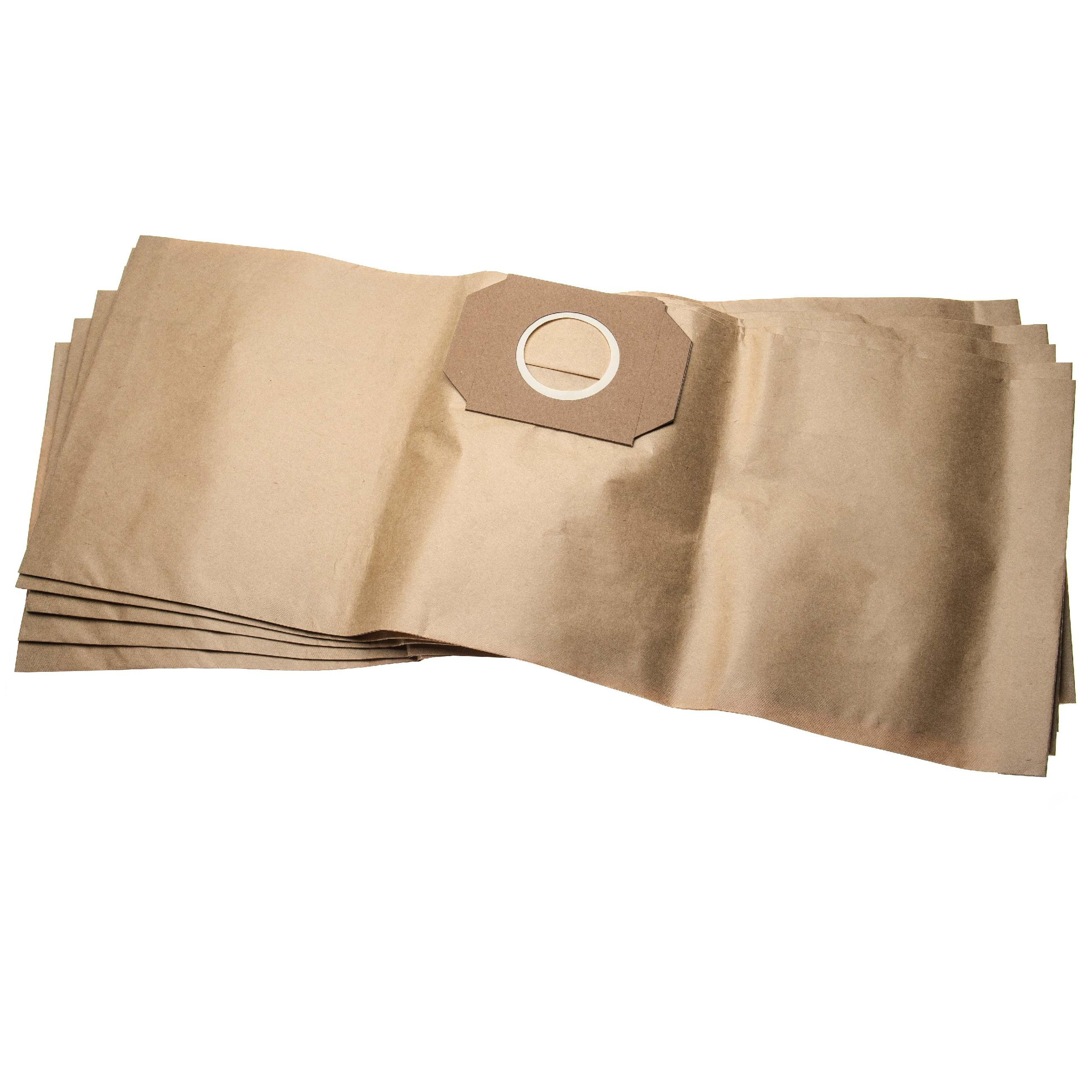 Ein Stapel brauner Papiersaugerbeutel mit einem zentralen Pappstück.