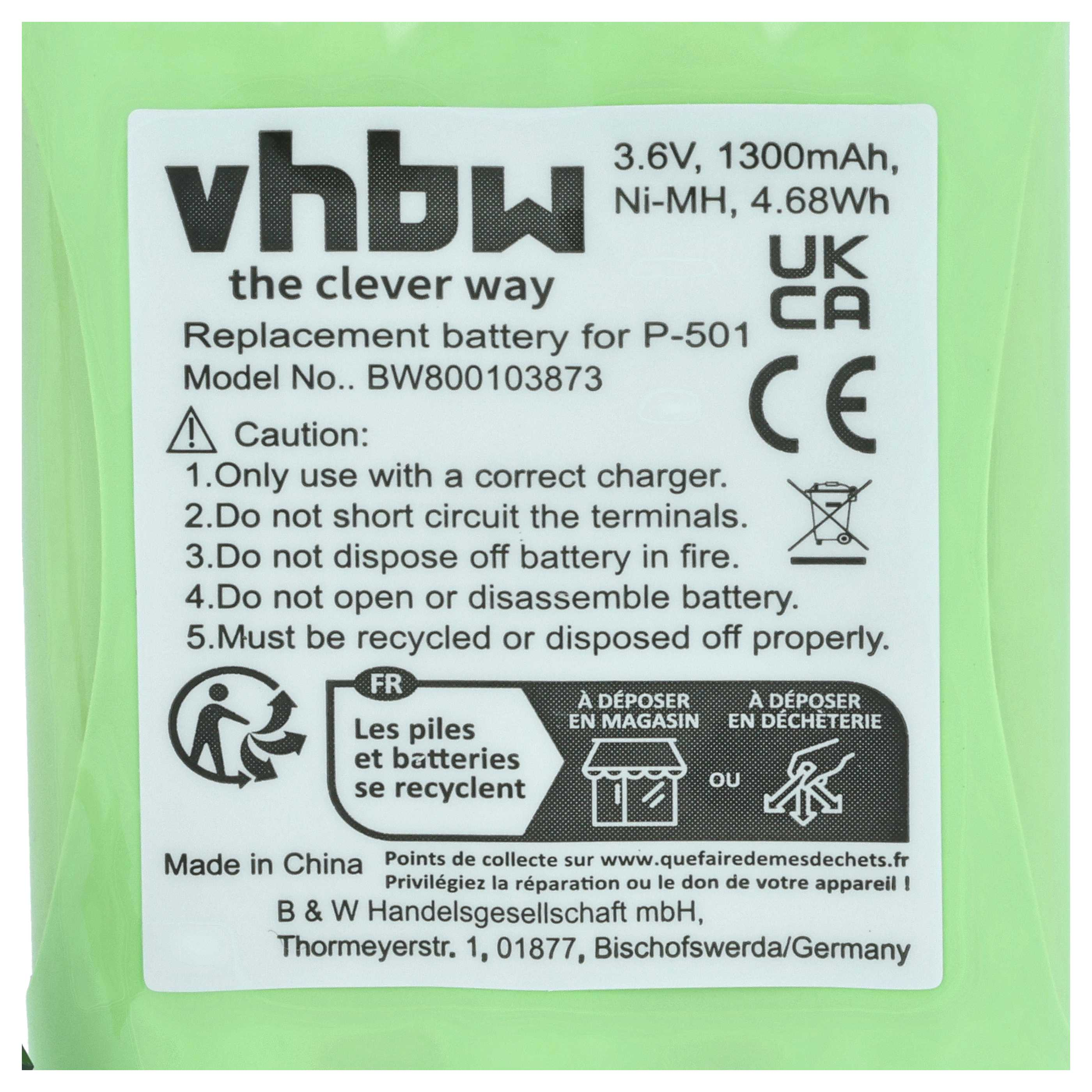 Ein Batterieetikett mit Text und Symbolen. Enthält Warnhinweise und Recyclinganweisungen.
