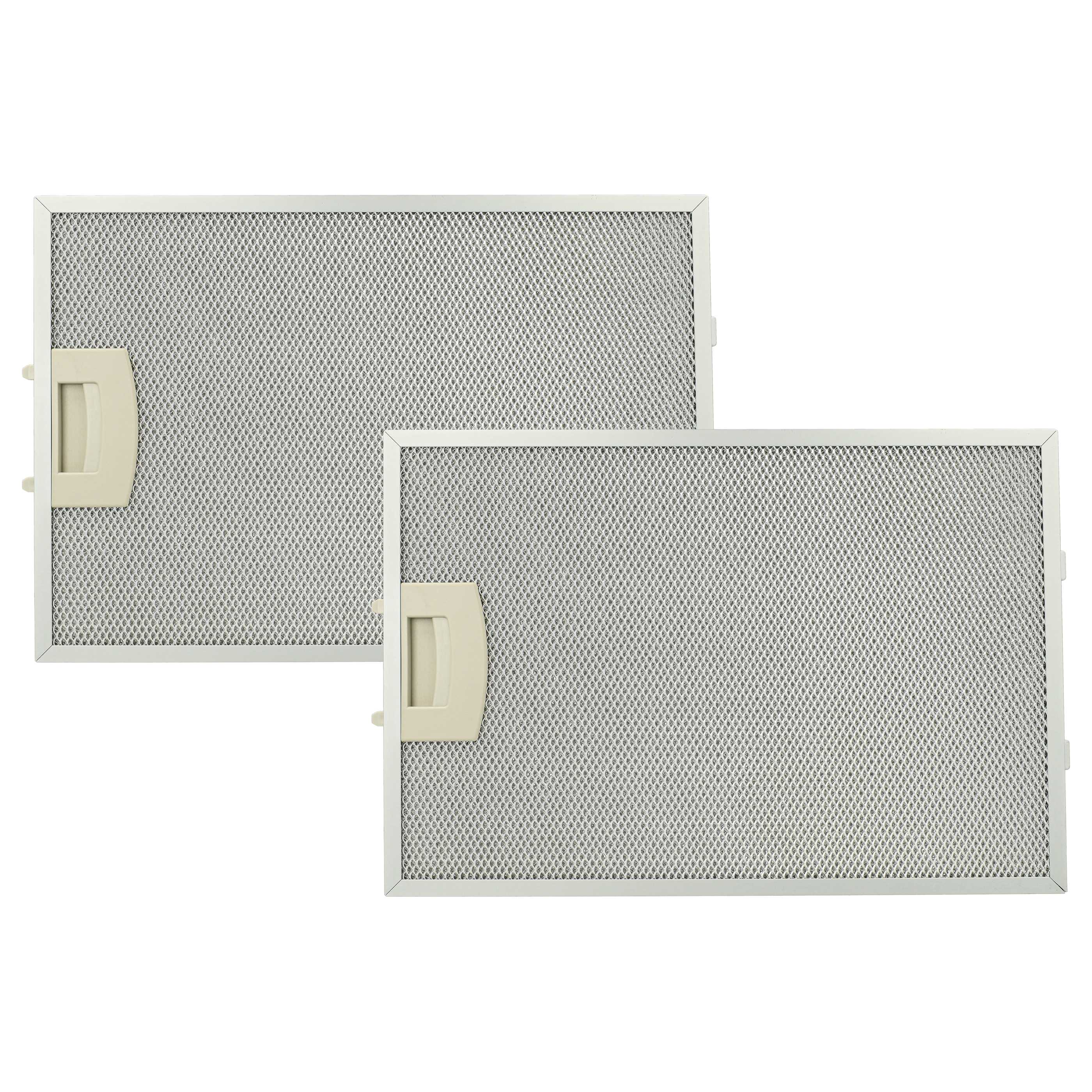 Zwei rechteckige Metallgitterfilter mit Griffen auf weißem Hintergrund. Das Gitter ist silberfarben, Rahmen und Griffe sind beige.