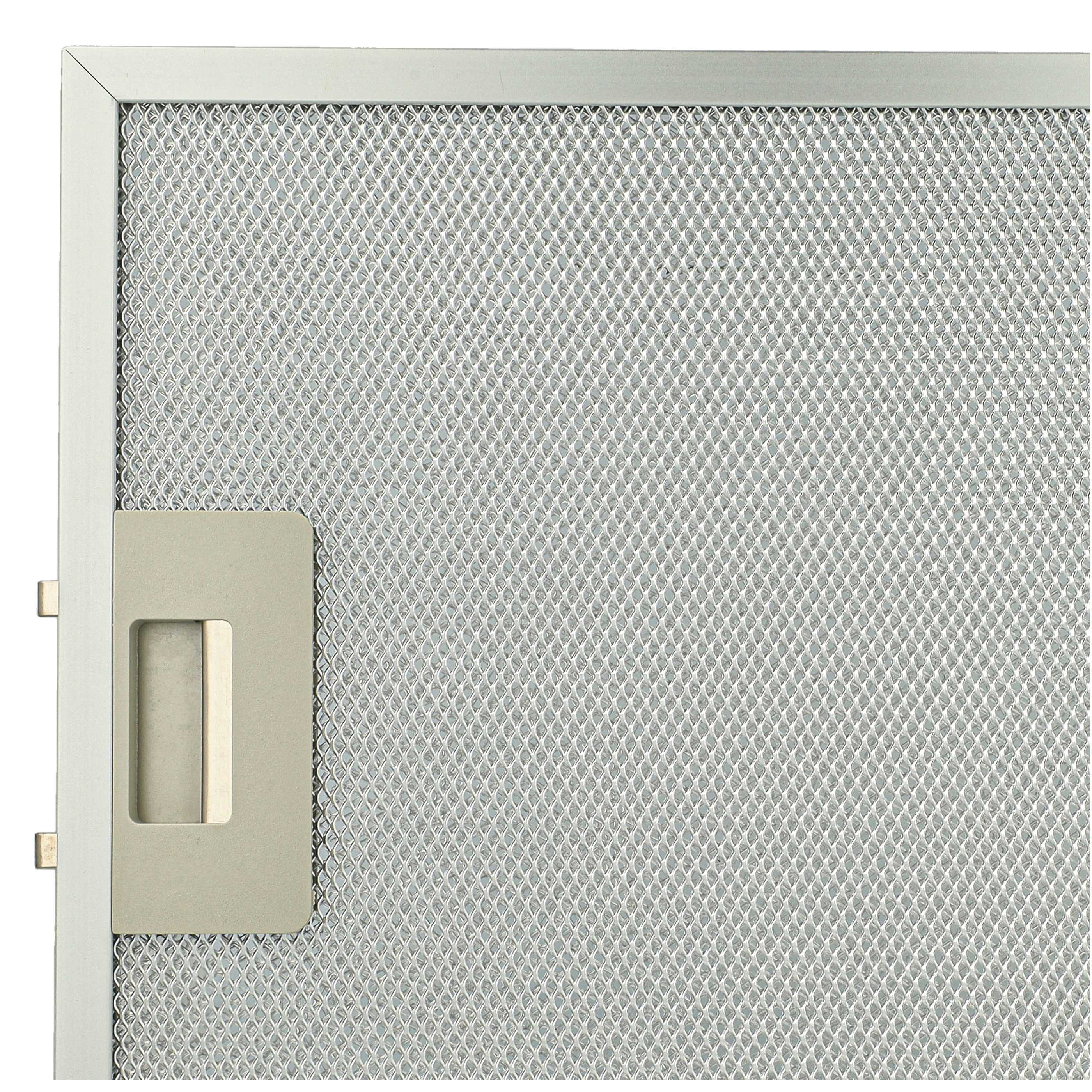Nahaufnahme eines Dunstabzugsfilter. Es hat ein Metallgitter und einen Griff an der Seite.