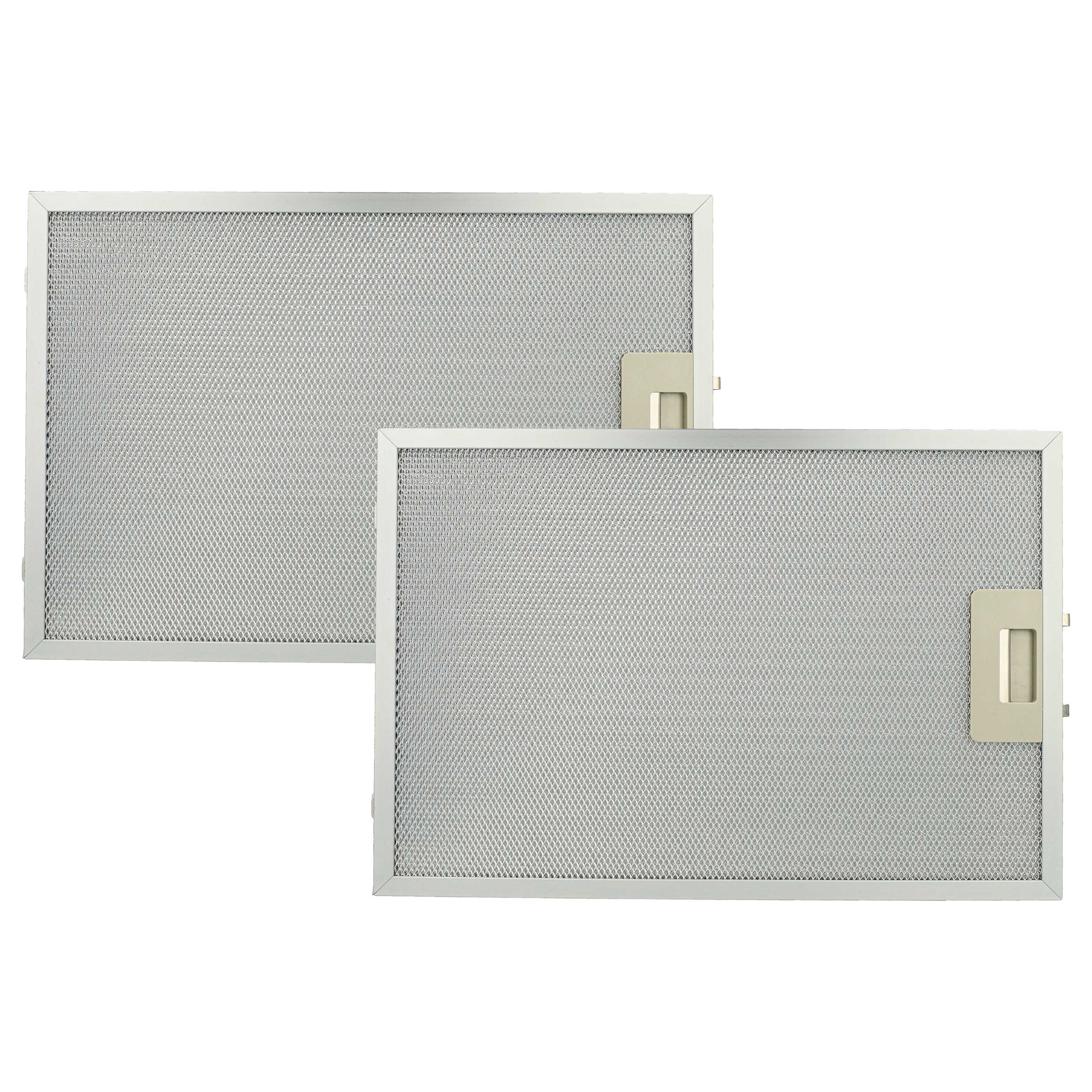 Zwei rechteckige Filter aus silbernem Metallgitter mit beigefarbenen Griffen. Sie befinden sich auf weißem Hintergrund.