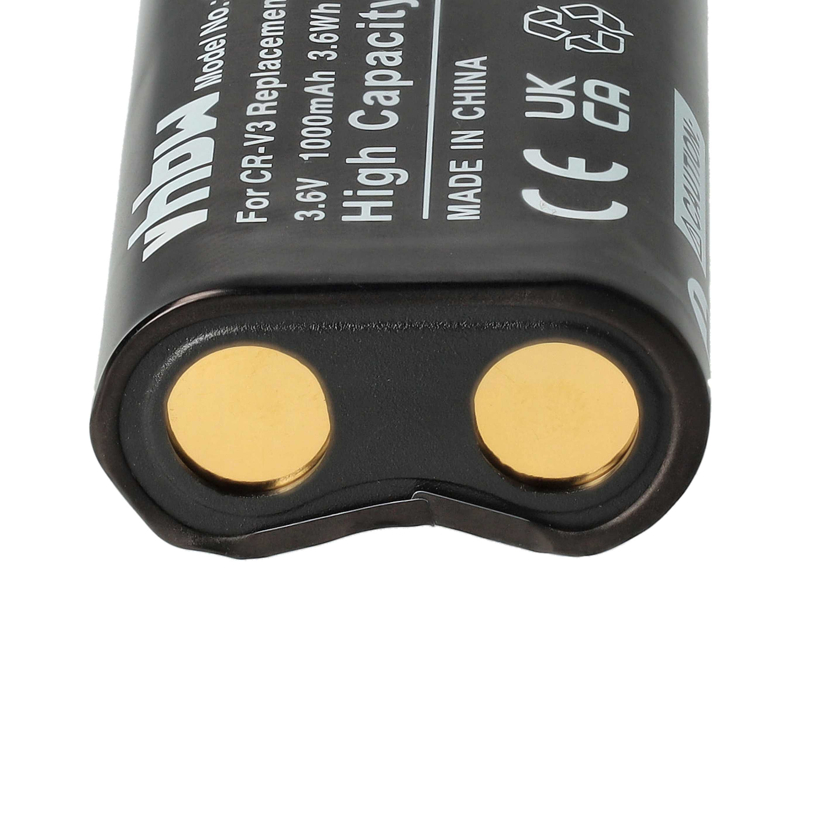 Ein schwarzer Akku mit zwei goldenen Kontakten. Text lautet 'High Capacity' und 'Made in China'.