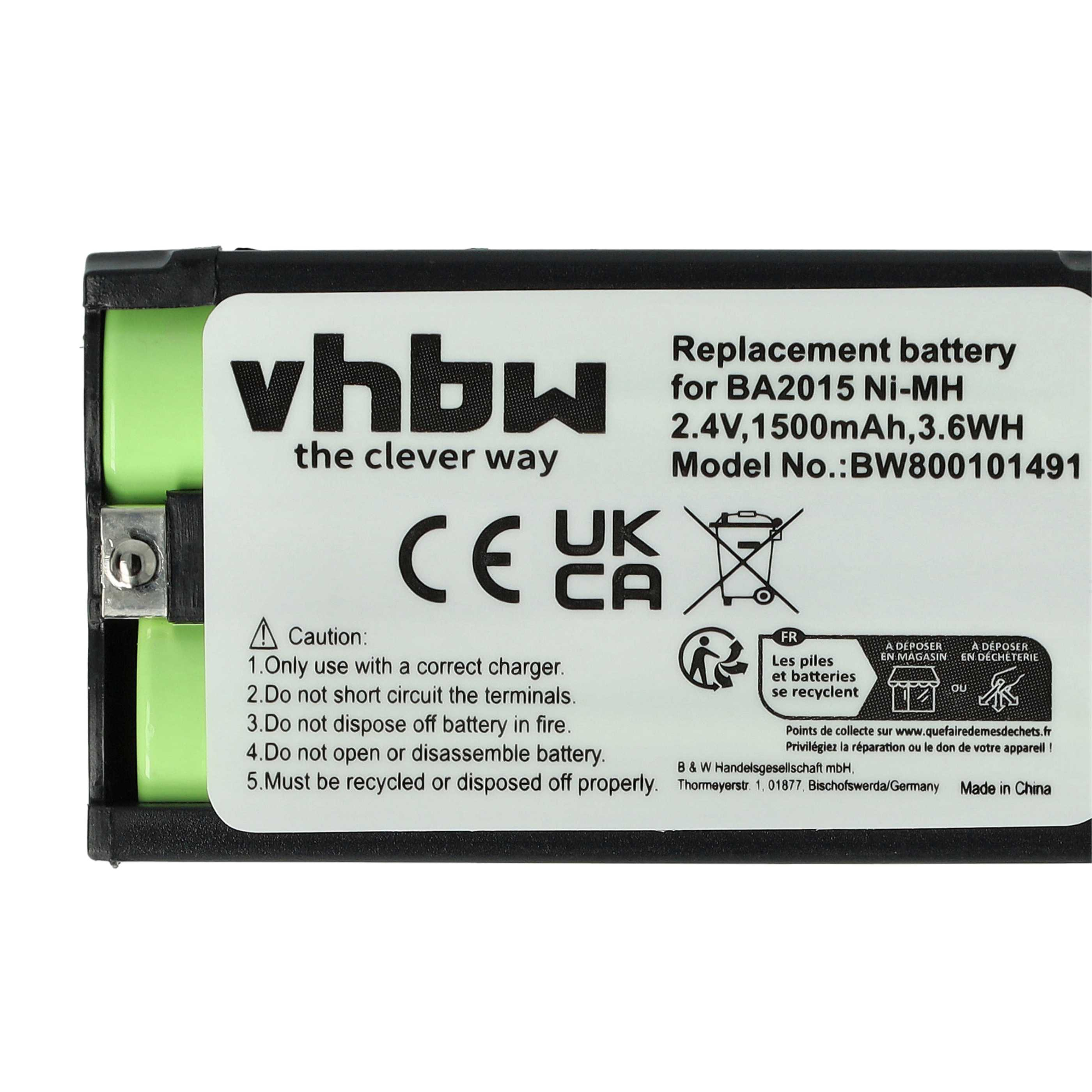 Ein Akku mit Text. Der Text lautet 'Ersatzbatterie'. Er hat grüne Zellen. Es gibt Recyclinghinweise.