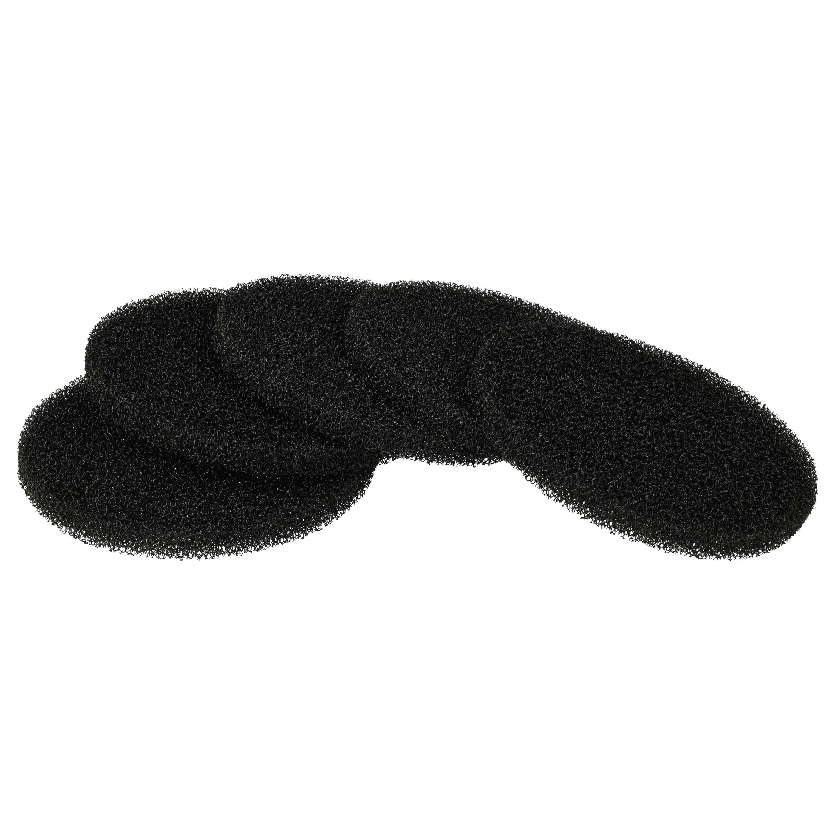 Schwarzer Haarknoten aus Schaumstoff auf weißem Hintergrund. Es ist rund und oval geformt, mit poröser Textur.