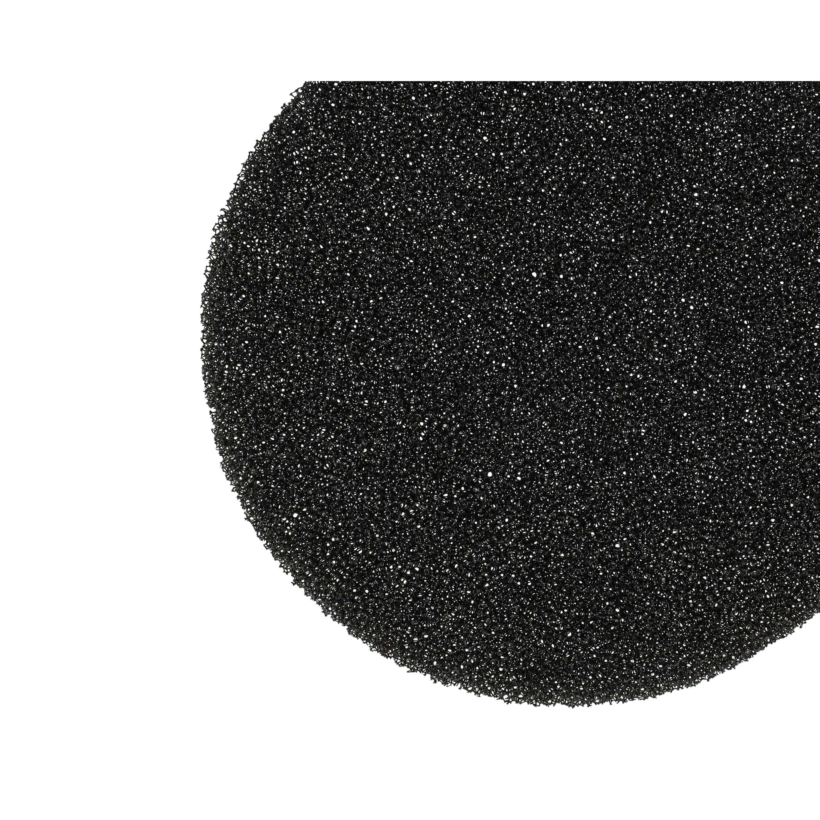 Nahaufnahme eines schwarzen, porösen Materials, möglicherweise Schaumstoff, vor weißem Hintergrund. Die Textur ist detailliert.