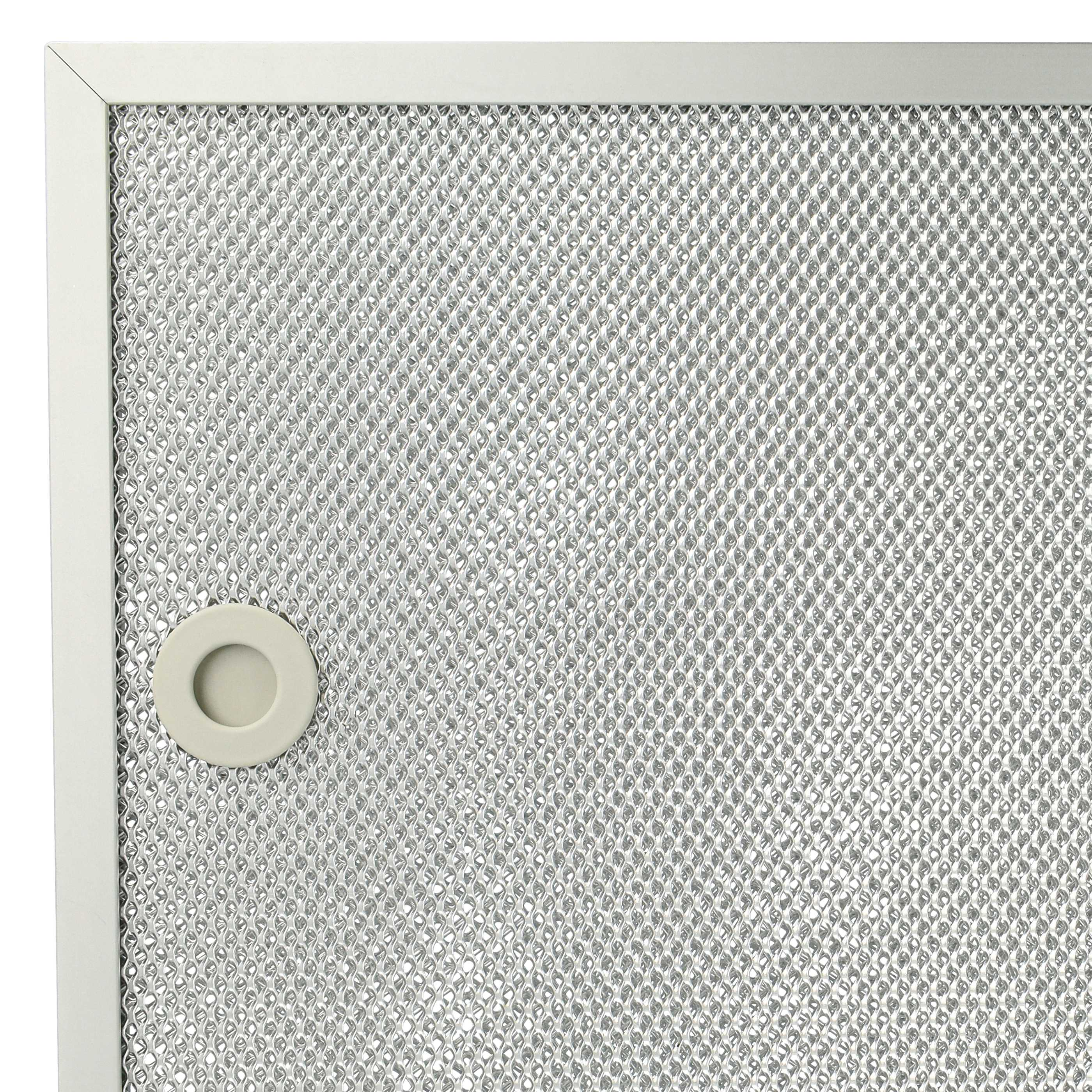 Nahaufnahme eines Metallgitterfilters mit weißem Rahmen und rundem, cremefarbenem Griff.