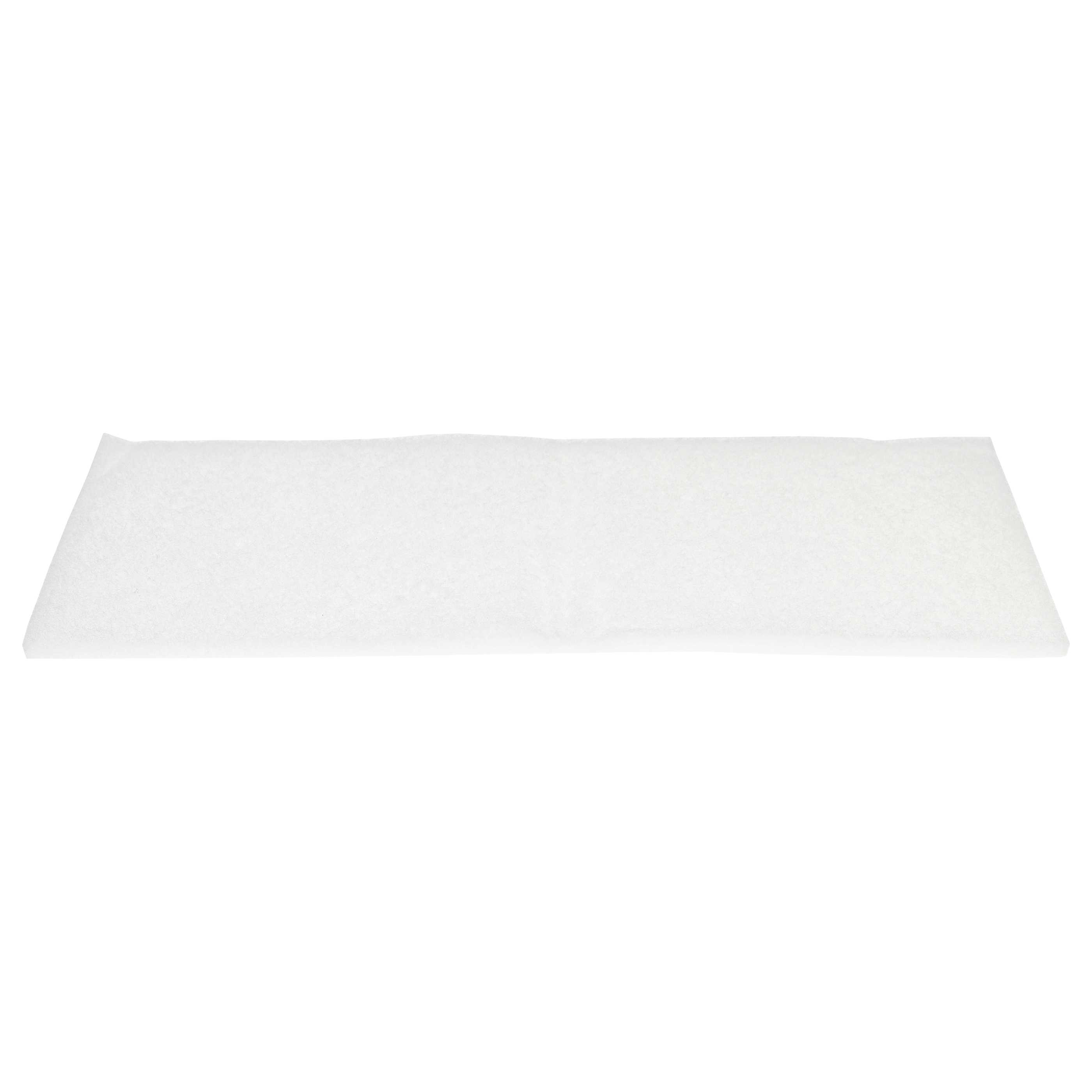 Ein weißes, rechteckiges, leicht strukturiertes Papier ist vor einem weißen Hintergrund zentriert.