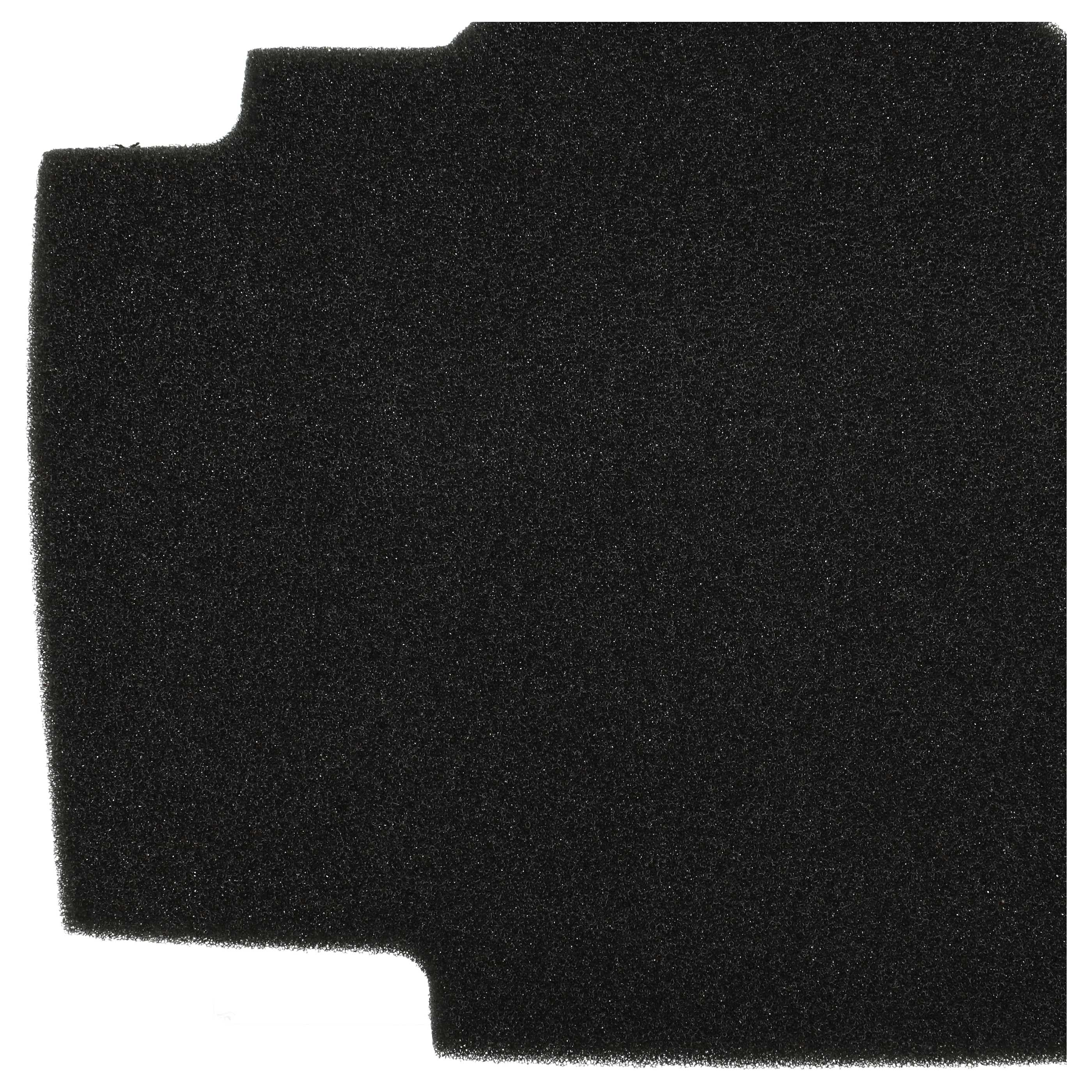 Ein schwarzes, unregelmäßig geformtes Schaumstoffobjekt vor weißem Hintergrund. Der Schaumstoff ist porös und rau.