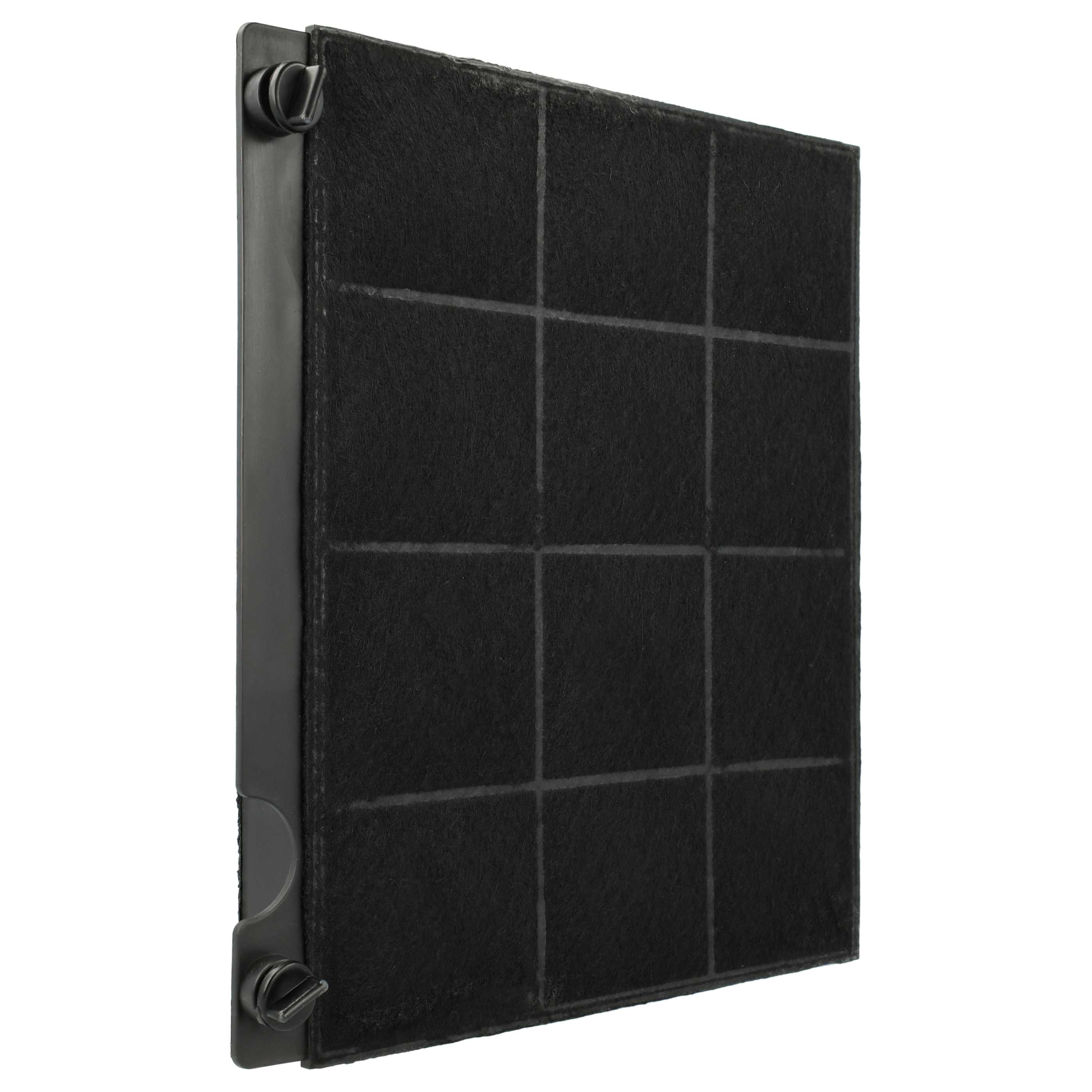 Schwarzer Luftfilter mit Gittermuster. Er hat einen dunklen Rahmen und einen weißen Hintergrund. Der Filter ist rechteckig.