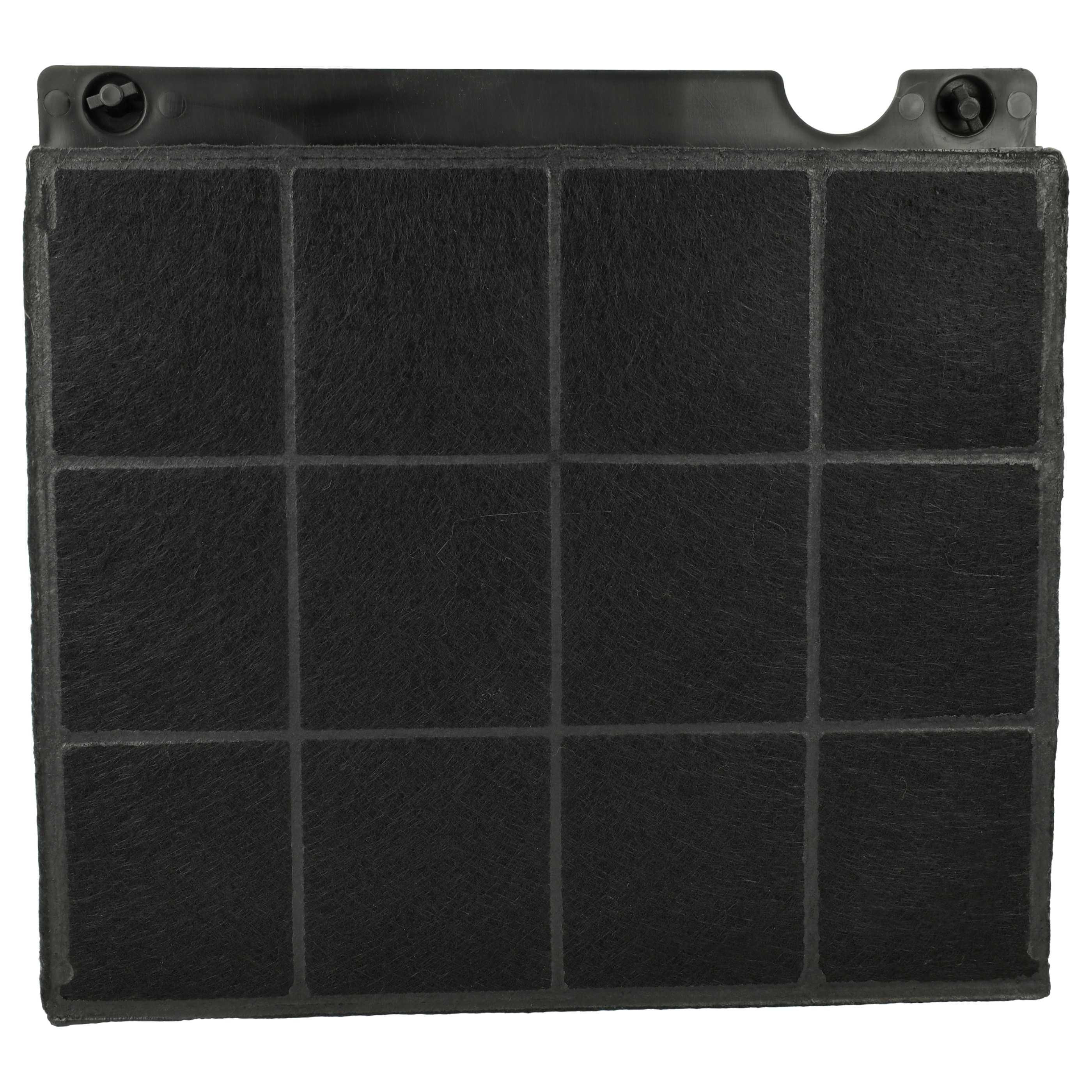 Ein schwarzer Luftfilter mit Gittermuster. Der Filter hat einen schwarzen Kunststoffrahmen und dunkles, poröses Filtermaterial.