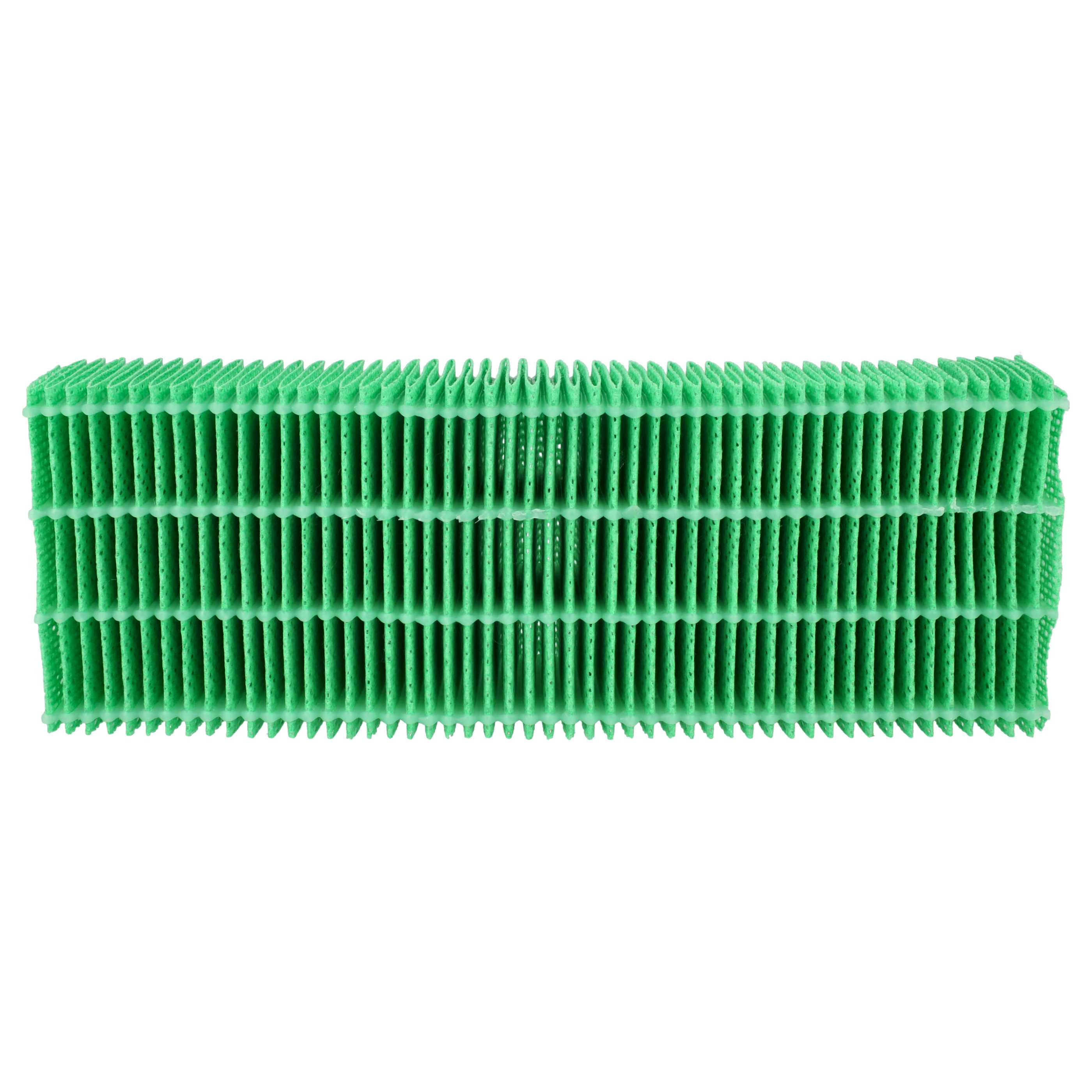 Grüner Luftfilter mit Gittermuster. Er hat vertikale und horizontale Linien auf weißem Hintergrund.