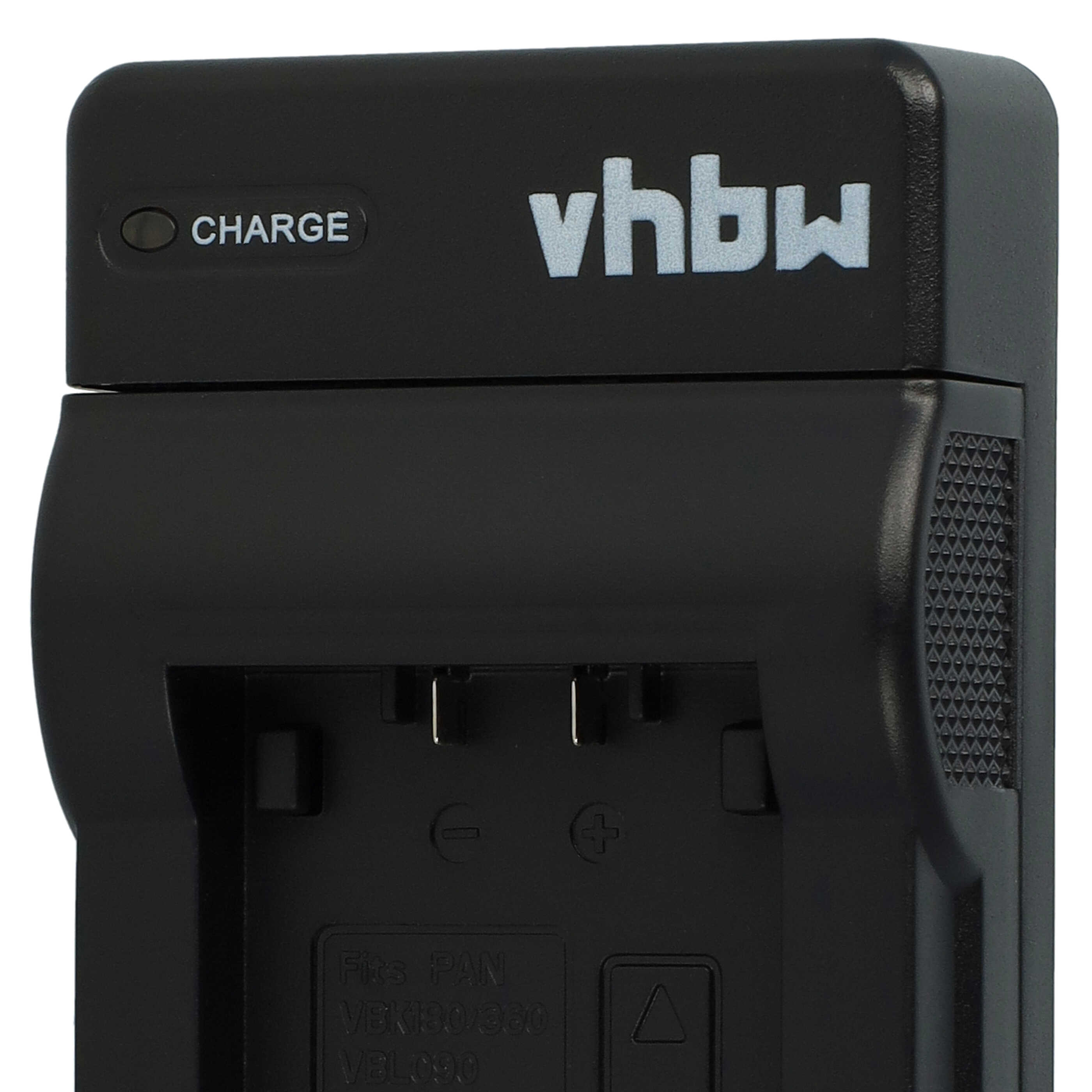 Schwarzes vhbw-Batterieladegerät. Es hat eine Ladeanzeige und Text. Das Ladegerät ist für mehrere PAN-Batteriemodelle.