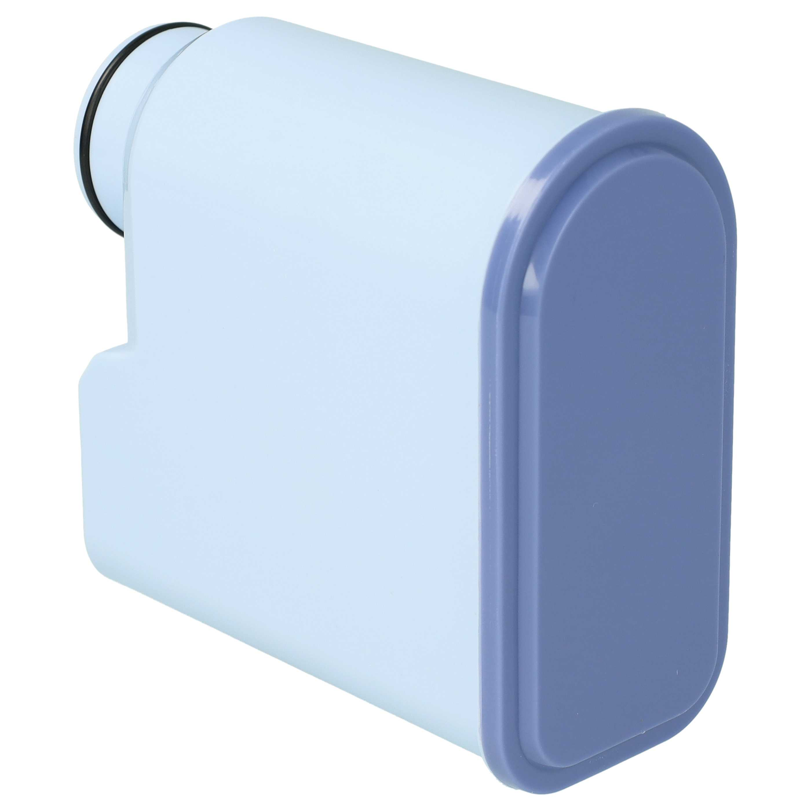 Ein hellblauer Wasserfilter. Er hat eine abgerundete Oberseite und einen dunkelblauen Rahmen.