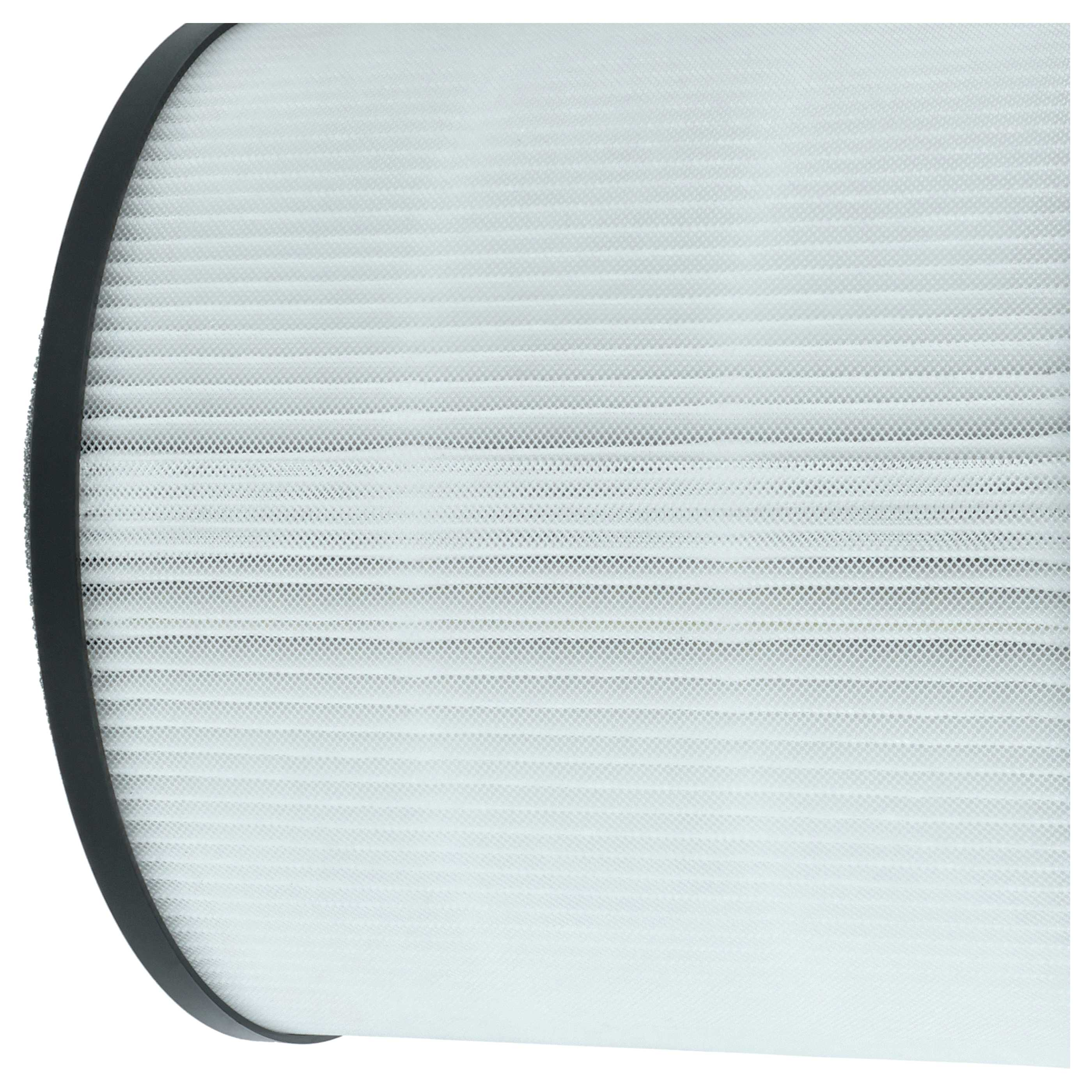 Ein Luftfilter mit schwarzem Rahmen und gefaltetem weißen Filtermaterial. Der Filter hat ein wabenartiges Muster.