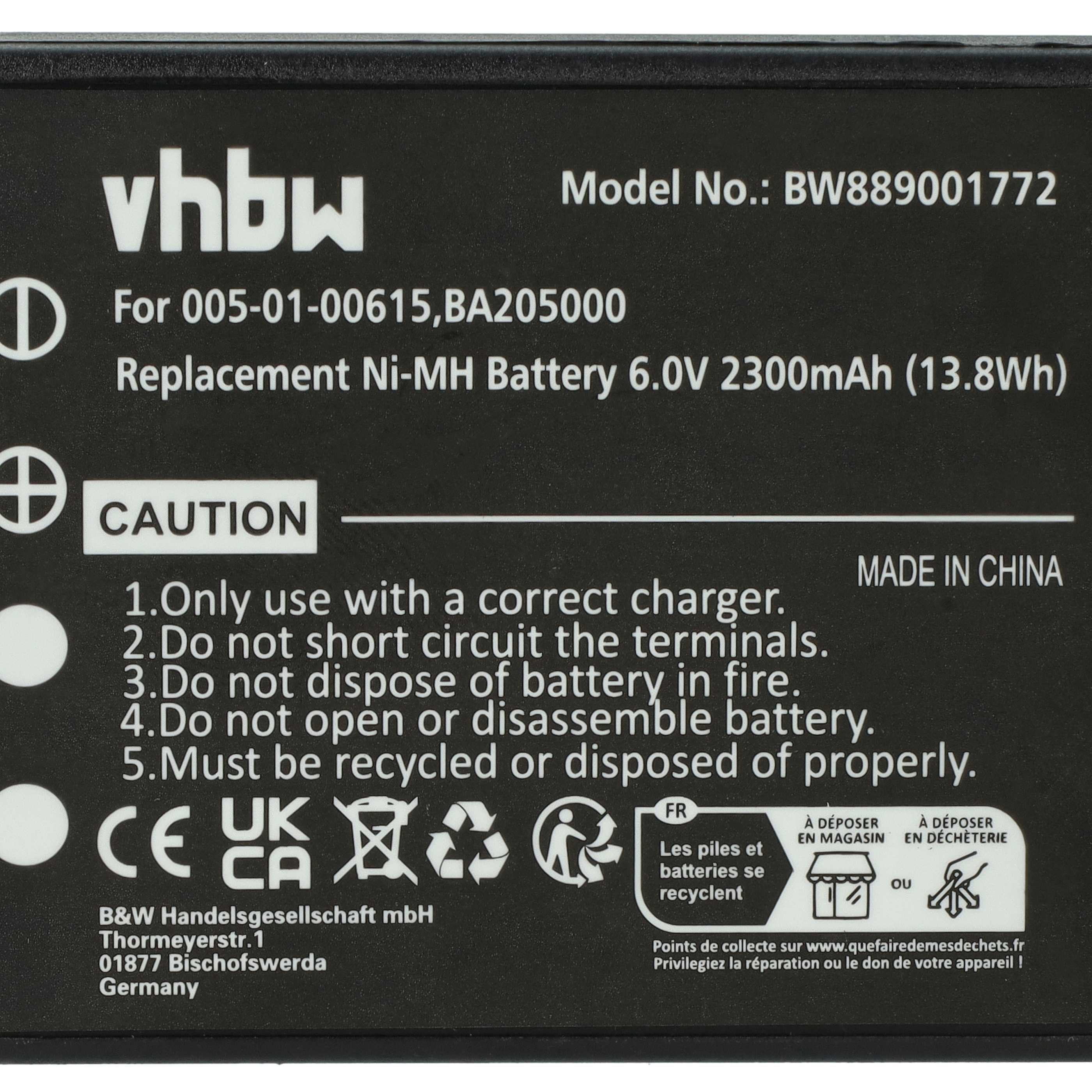 Schwarzes Batterieetikett mit weißem Text. Informationen umfassen Modellnummer, Batterietyp und Sicherheitshinweise. Hergestellt in China.