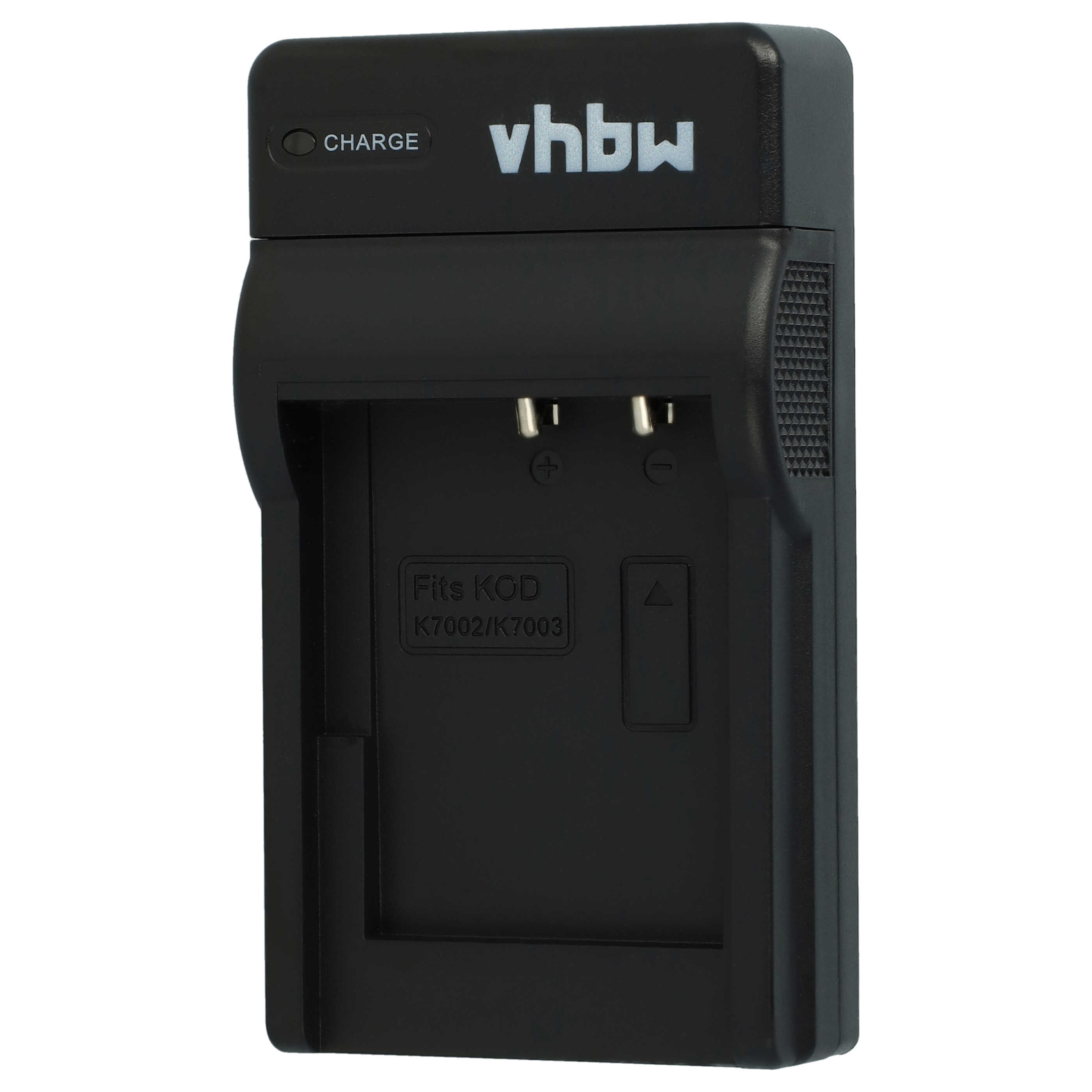 Schwarzes vhbw-Batterieladegerät. Es hat eine Ladeanzeige, einen Ladeschacht und den Text 'Fits KOD K7002/K7003'.
