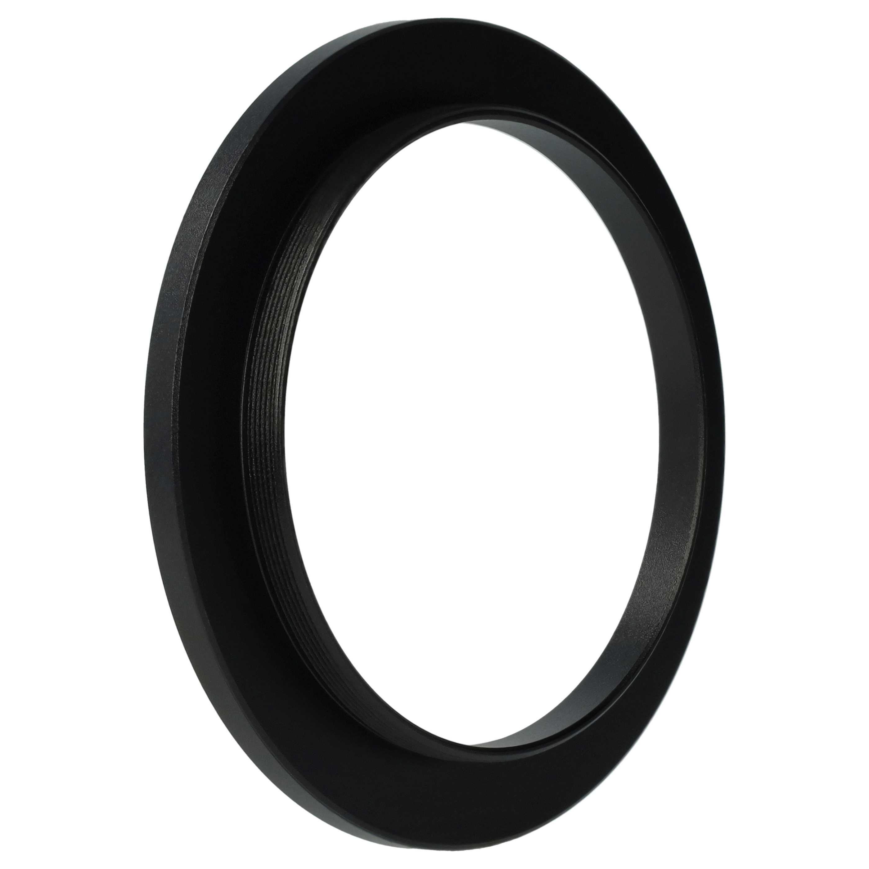 Ein schwarzes ringförmiges Objekt auf weißem Grund, mit einem Innengewinde.