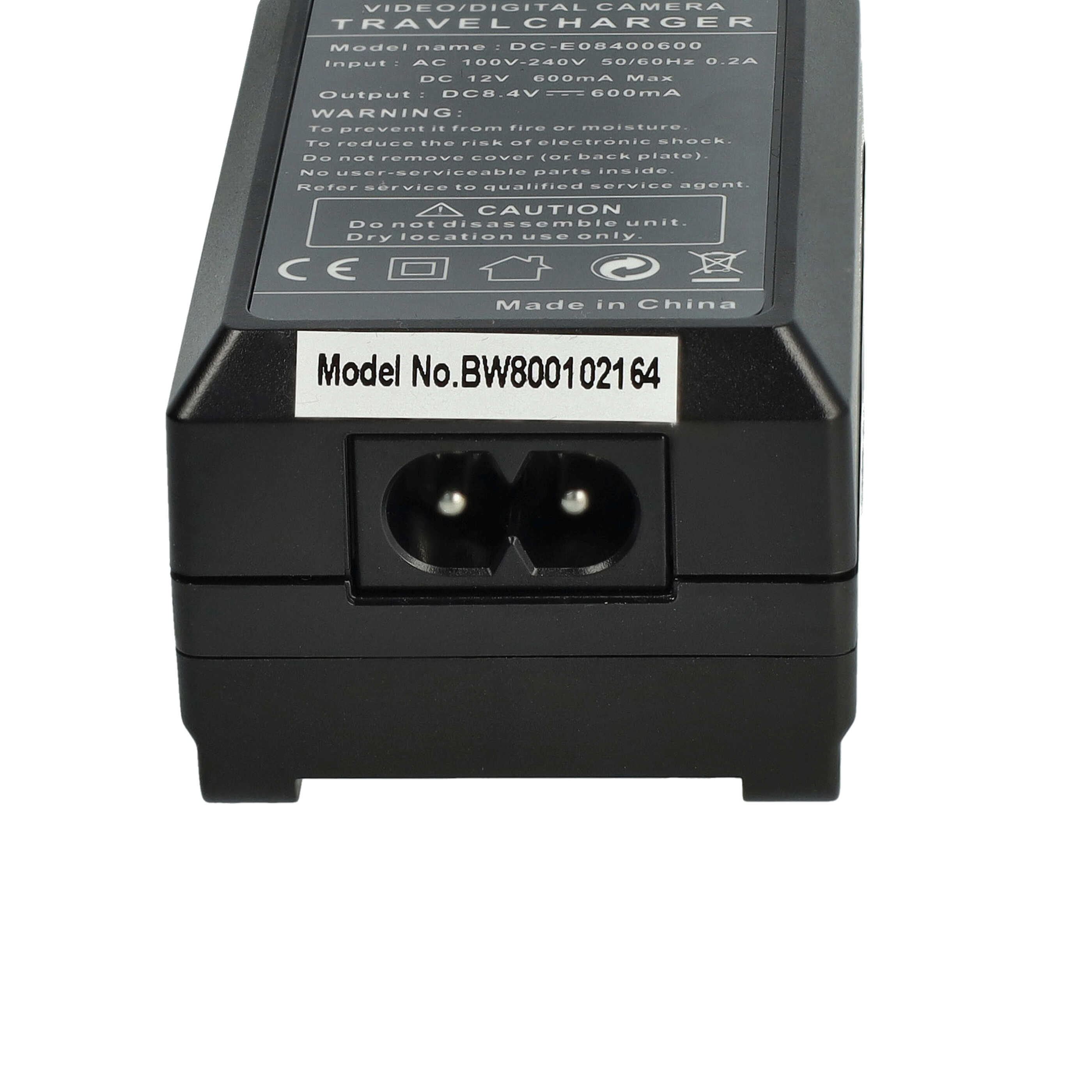 Ein schwarzes Reise Ladegerät mit Textdetails. Die Modellnummer BW800102164 ist sichtbar. Ein AC-Stromeingang ist unten.
