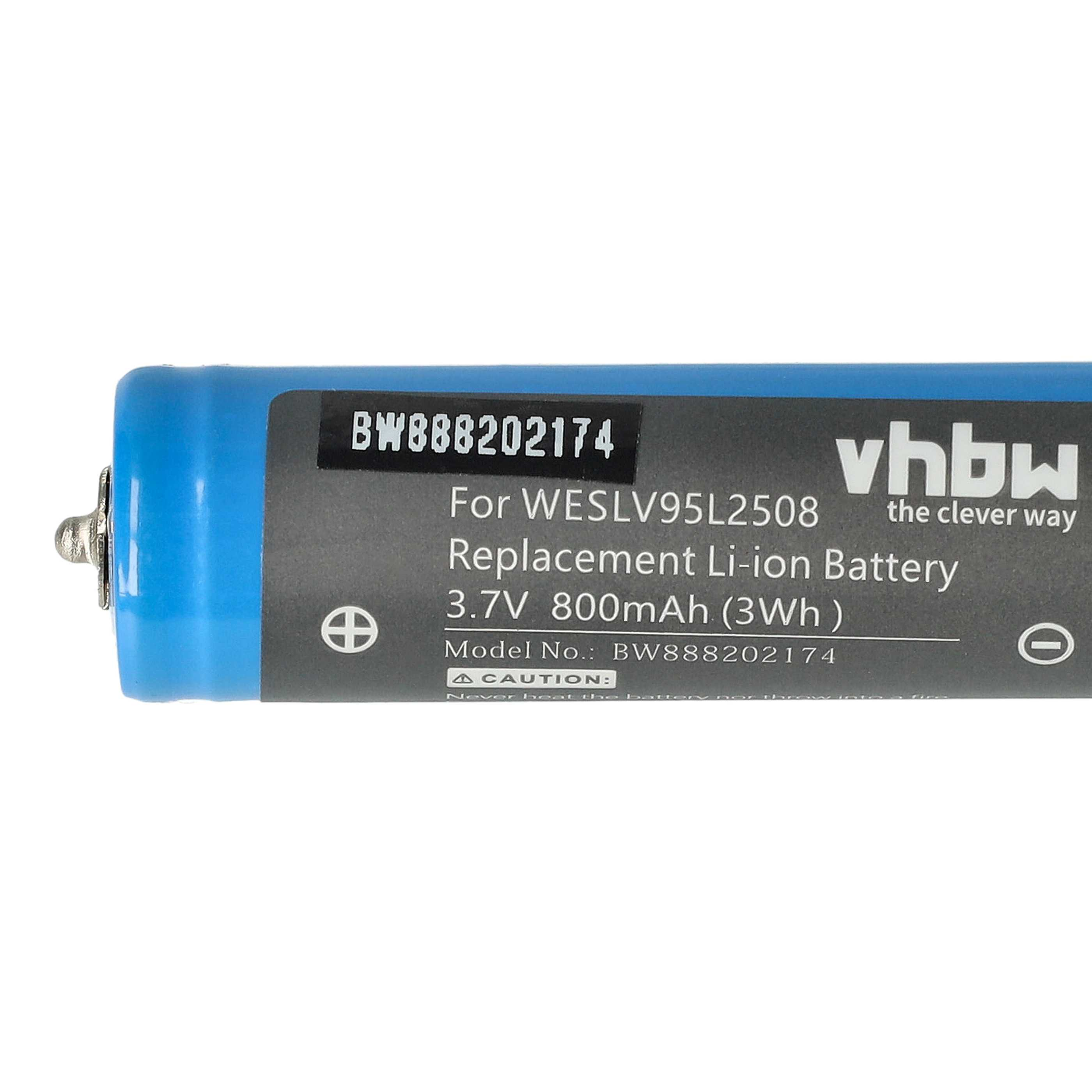 Eine blaue und schwarze Batterie mit Text. Die Batterie hat den Text 'BW888202174' und weitere Details.