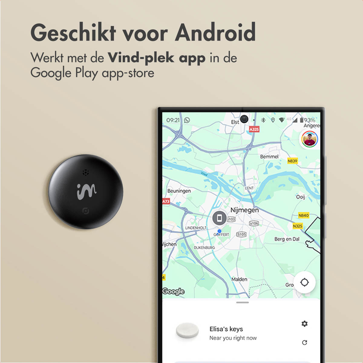 Reyke Slim Wallet Tracker Card, Oplaadbare Bluetooth Vinder Compatibel