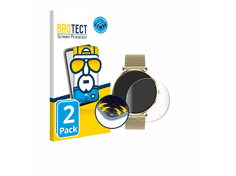 BROTECT 2x Flex Fullscreen 3D Curved Schutzfolie (für Mivora Eleganza PRO 1.32")
